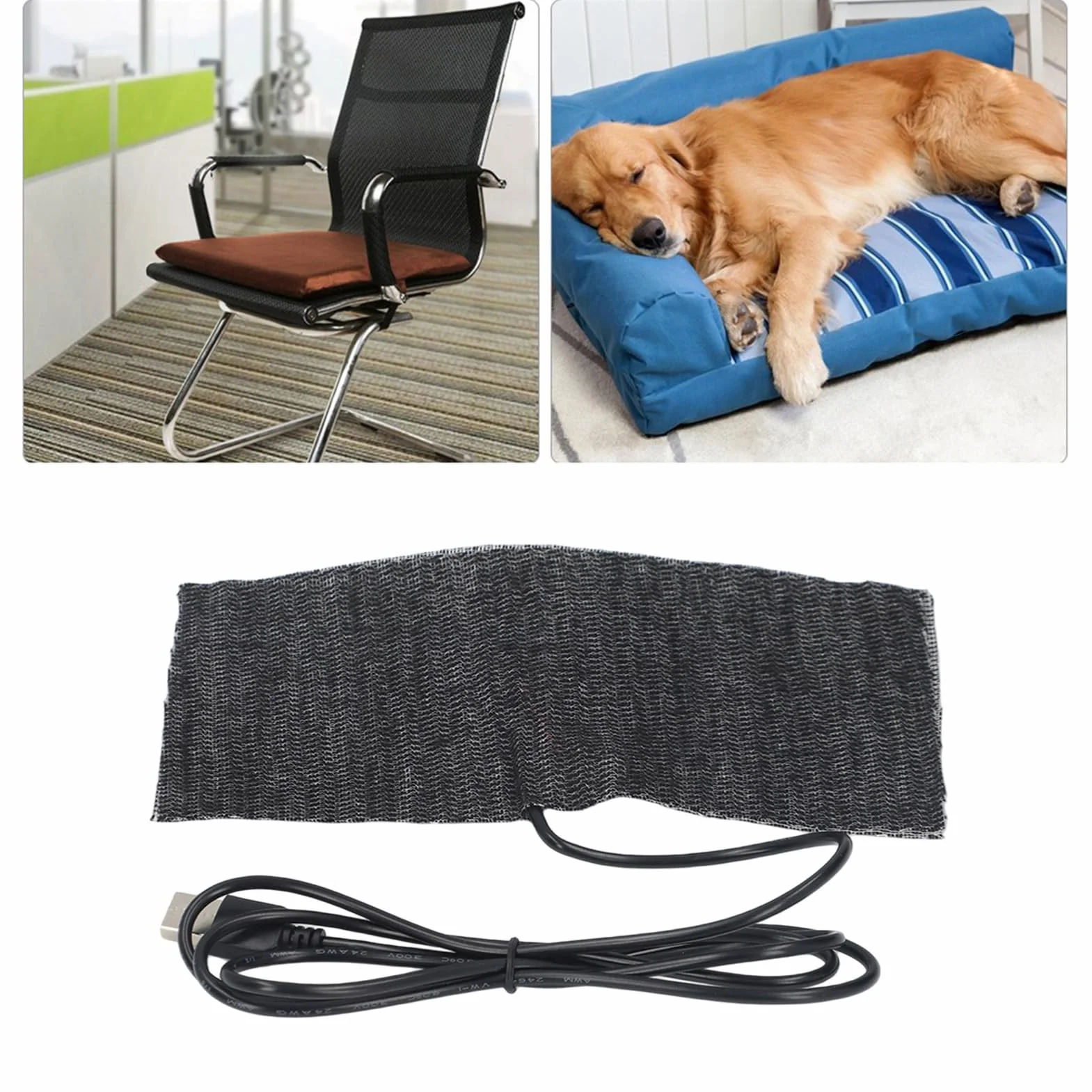Mata grzewcza USB z włókna węglowego 5V 20x10 cm podkładka pod mysz