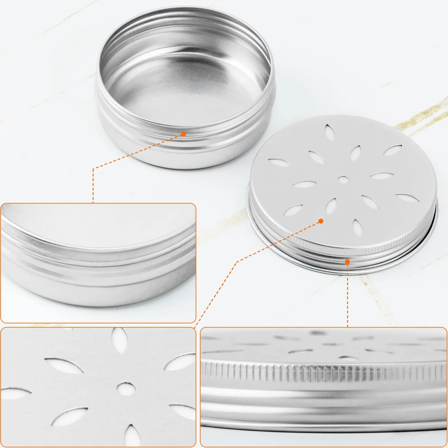 QWORK® Zestaw 10 aluminiowych puszek na zapachy dla pies z wentylacją, pojemniki zapachowe 60 ml do treningu pies