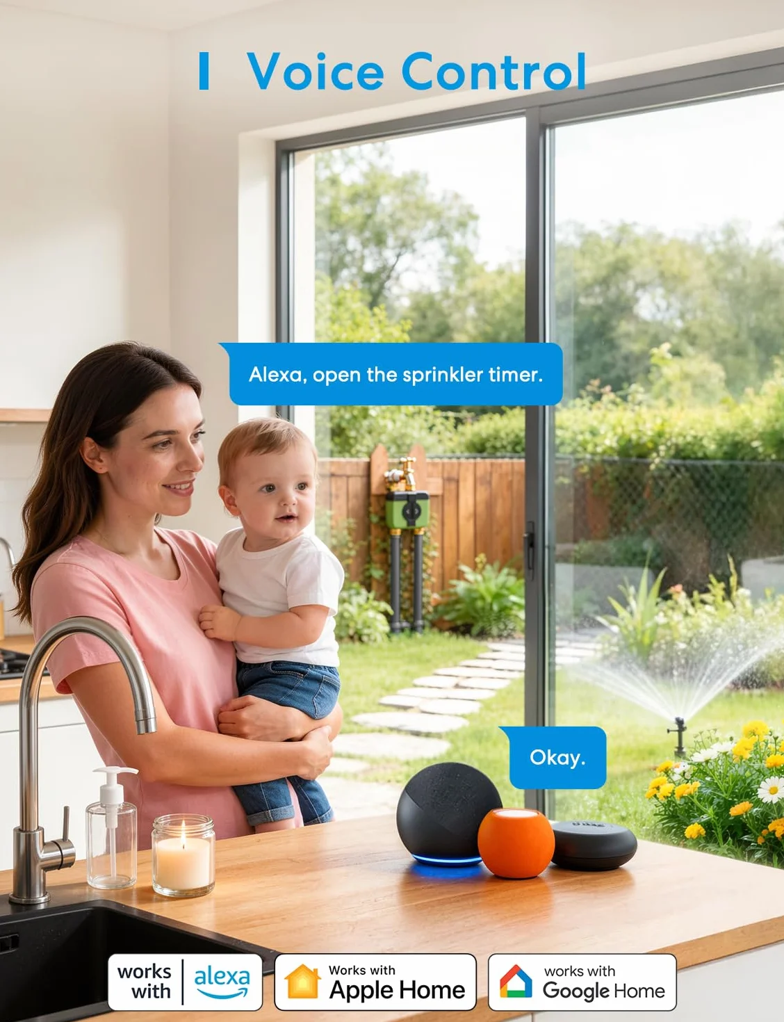 Meross MST200 2-drożny programator do nawadniania WiFi, automatyczne nawadnianie i zdalne sterowanie, opóźnienie deszczu i śledzenie wody, kompatybilny z Apple Home, Alexa i Google Home