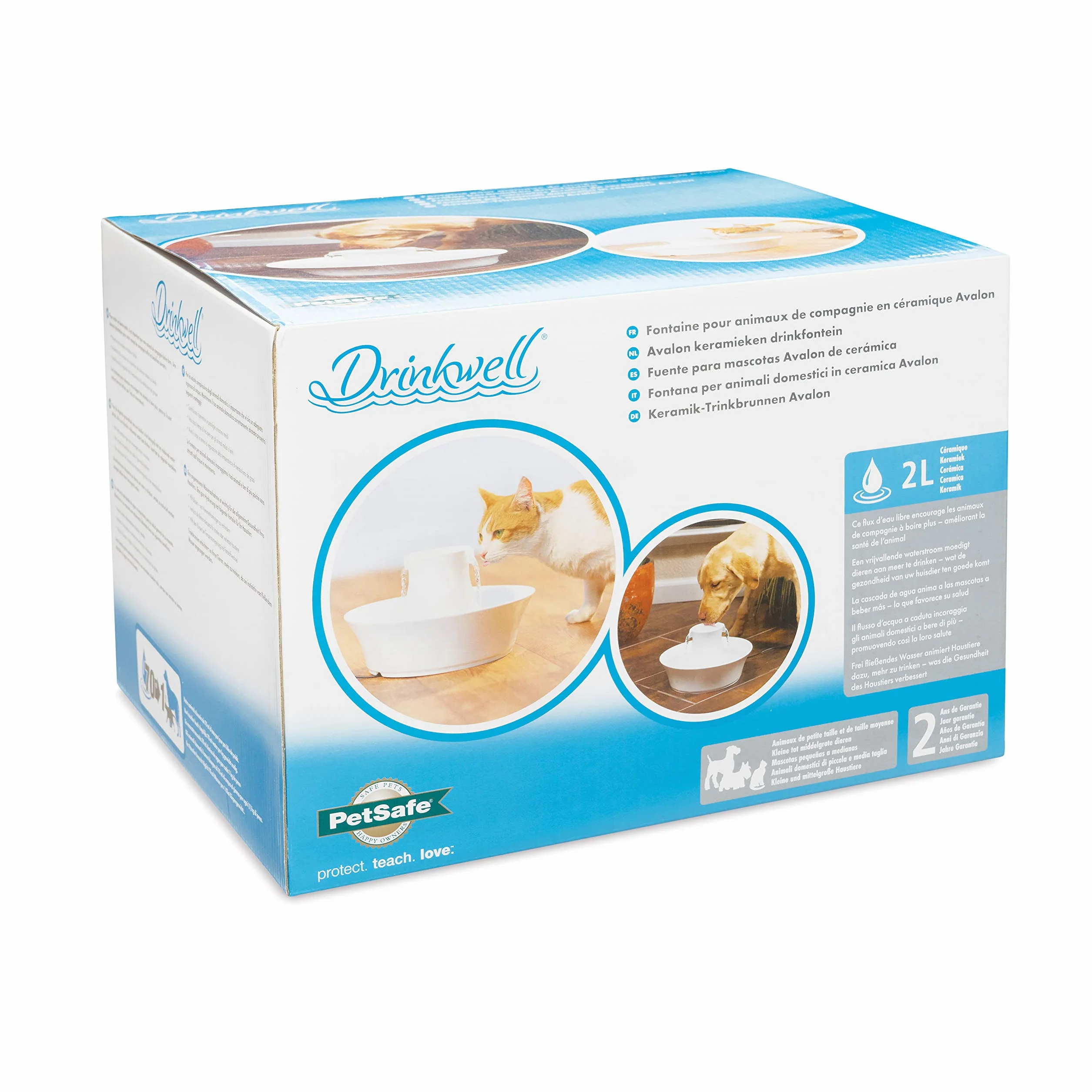 PetSafe Drinkwell Ceramiczna fontanna do picia Avalon 2 L biała