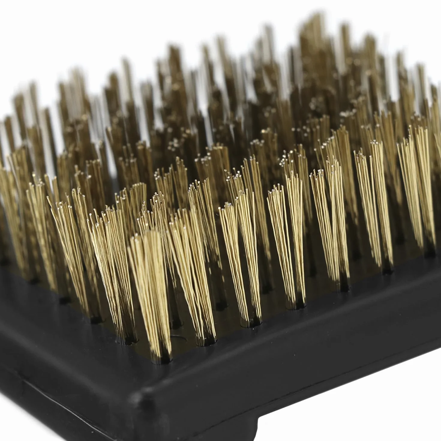 QWORK® Szczotka do czyszczenia grilla z mosiężnym włosiem drucianym i metalowym skrobakiem – szczotka do czyszczenia grilla do skutecznego czyszczenia