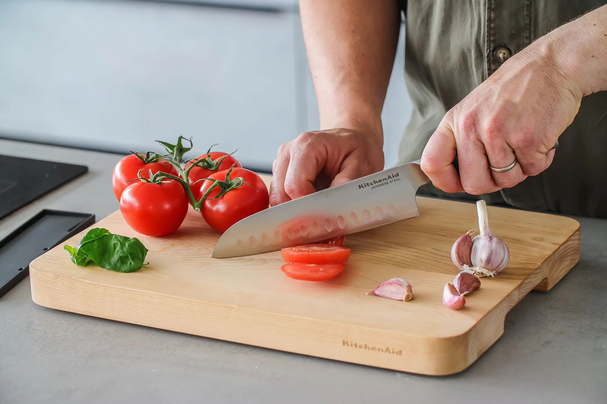 KitchenAid Gourmet Santoku Nóż, ostra japońska stal 420J2, 18 cm / 7 cali