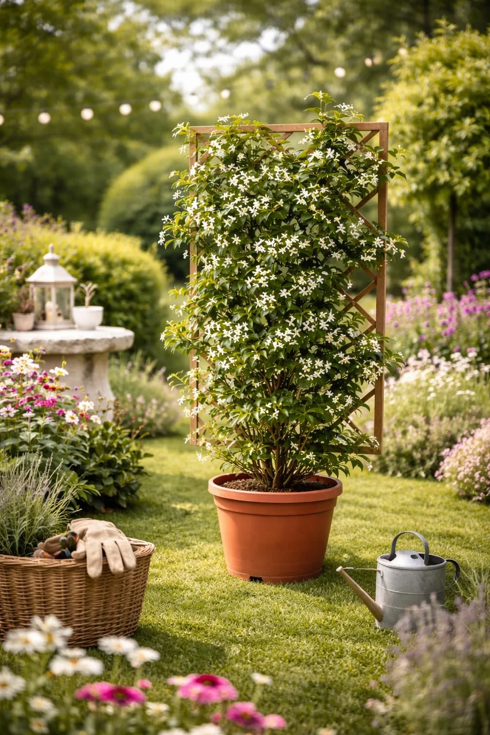 Jaśmin gwiazdowy (Trachelospermum jasminoides) 50–70 cm – zimozielony, mrozoodporny i silnie pachnący | jaśmin zapachowy, roślina pnąca