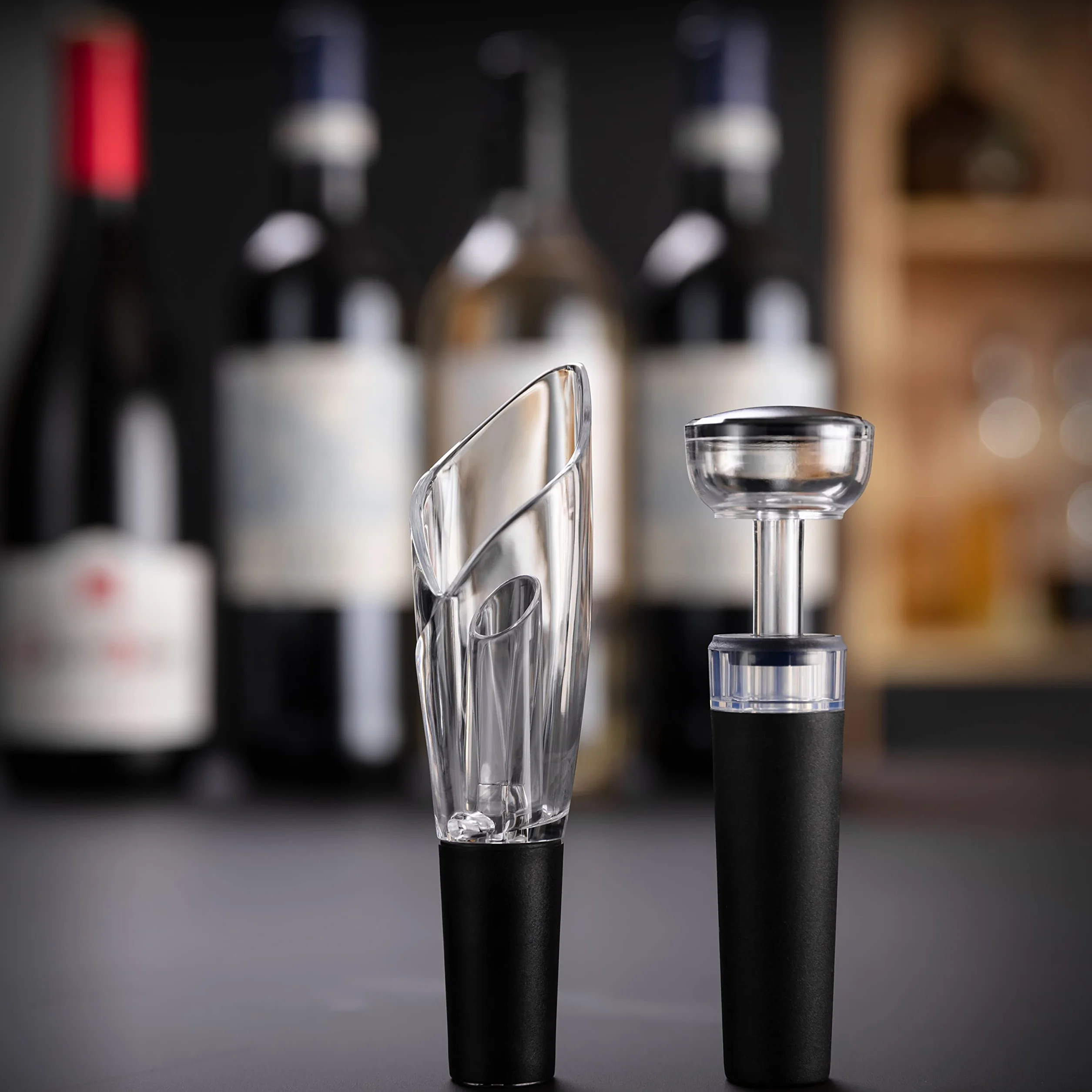 Haier HAWGKIT02 Zestaw akcesoriów do wina, w tym napowietrzacz i łapacz kropel w kształcie tulipana, zatyczka próżniowa, jakość premium