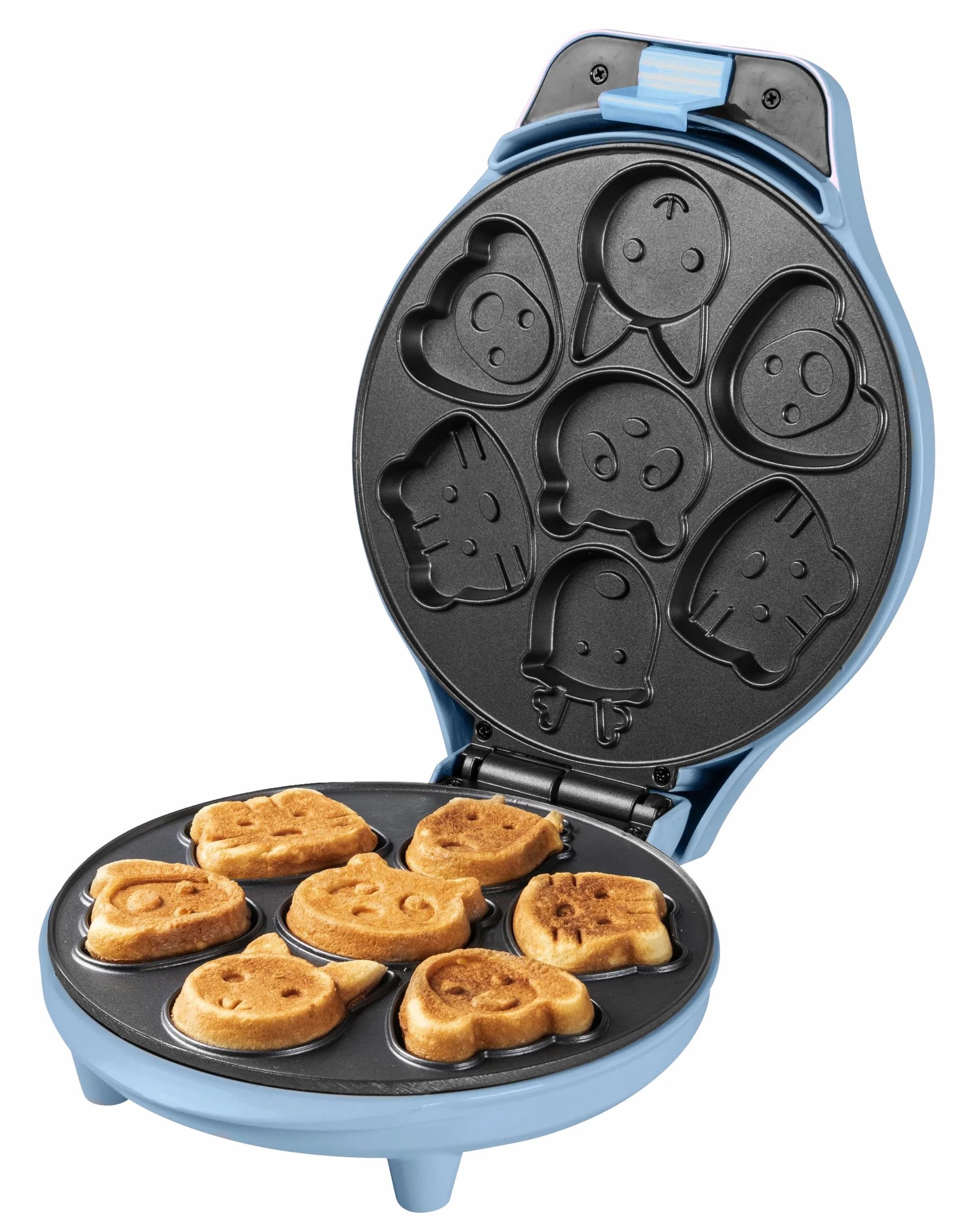 Bestron Mini Gofrownica do Ciasteczek, Niebieski, 7 Ciastek