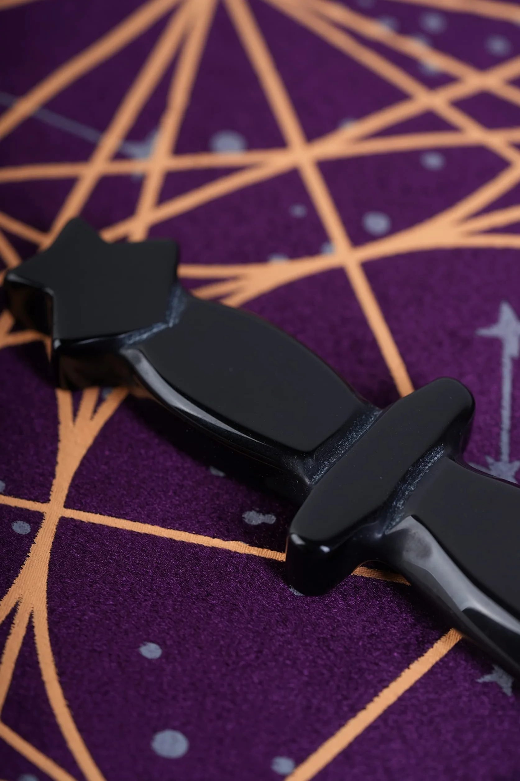 Gbrand Obsydian Wicca Zestaw Atamu i Kielicha, Czarny Pentacle Wiccan Materiały i narzędzia do Altar (Athame)