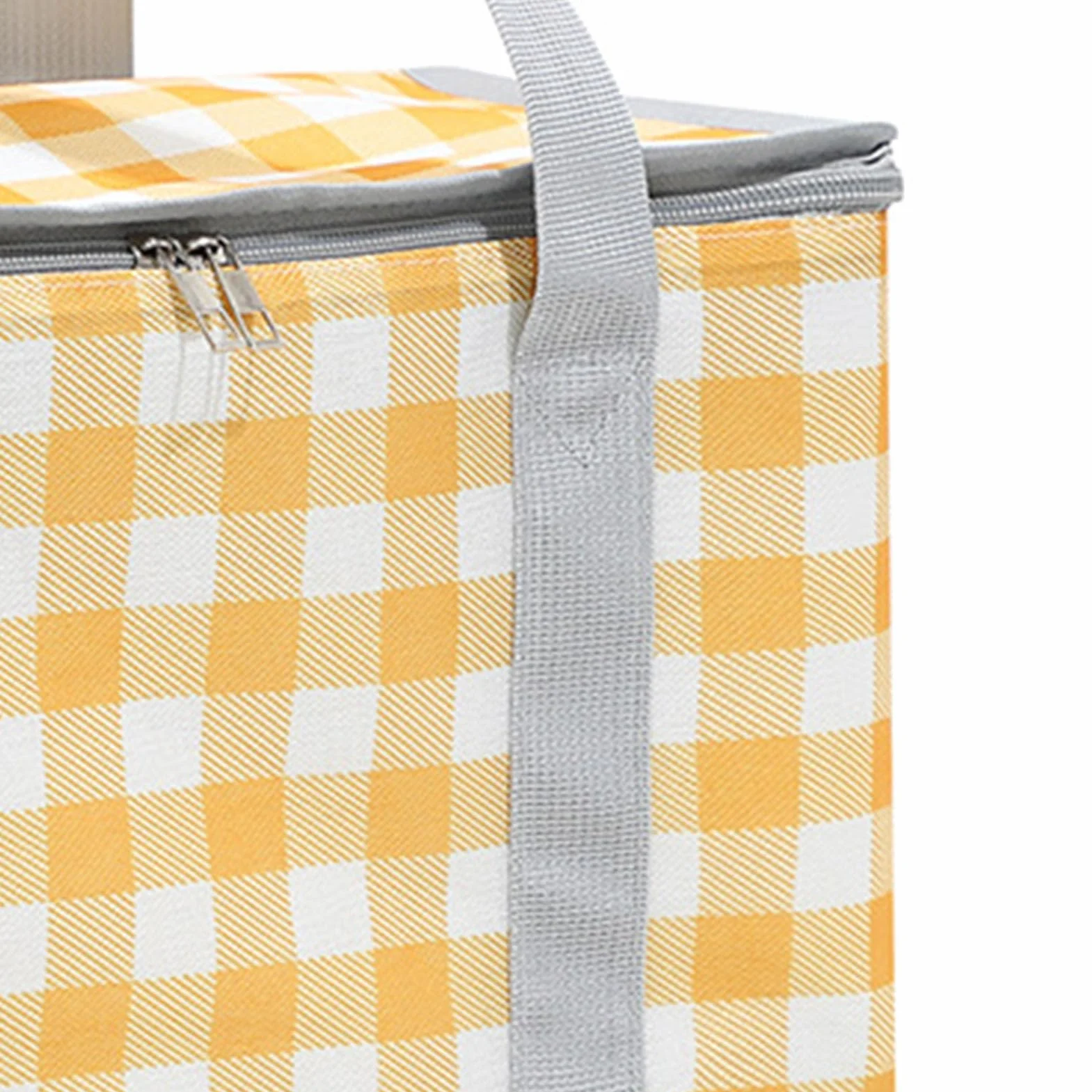 Torba piknikowa, kempingowy kosz na zakupy z uchwytem 35 x 20 x 20 cm / 13,8 x 7,9 x 7,9 cala izolowane torby wielokrotnego użytku kosz do przechowywania na plażę podróż podróż