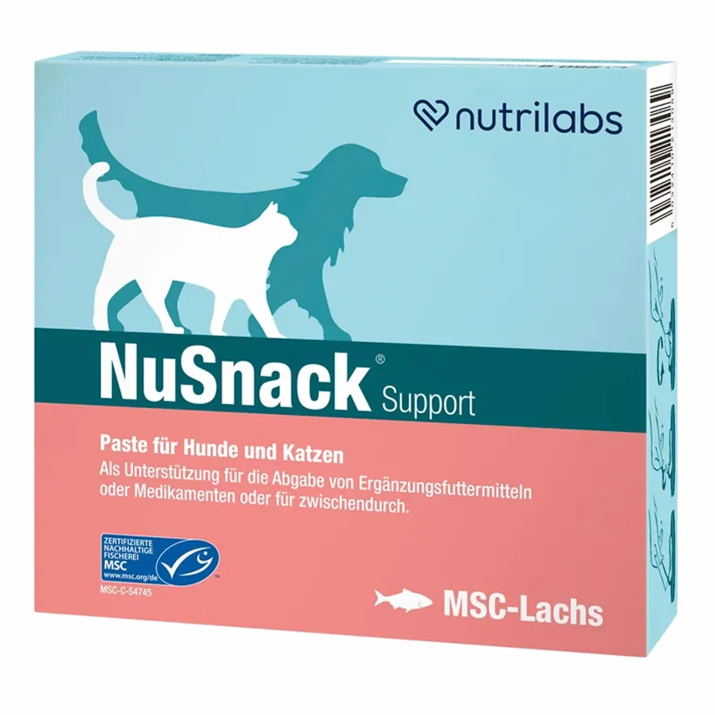 Nutrilabs Nusnack Support Przekąski dla Psów i Kotów Łosoś 25 x 10 g