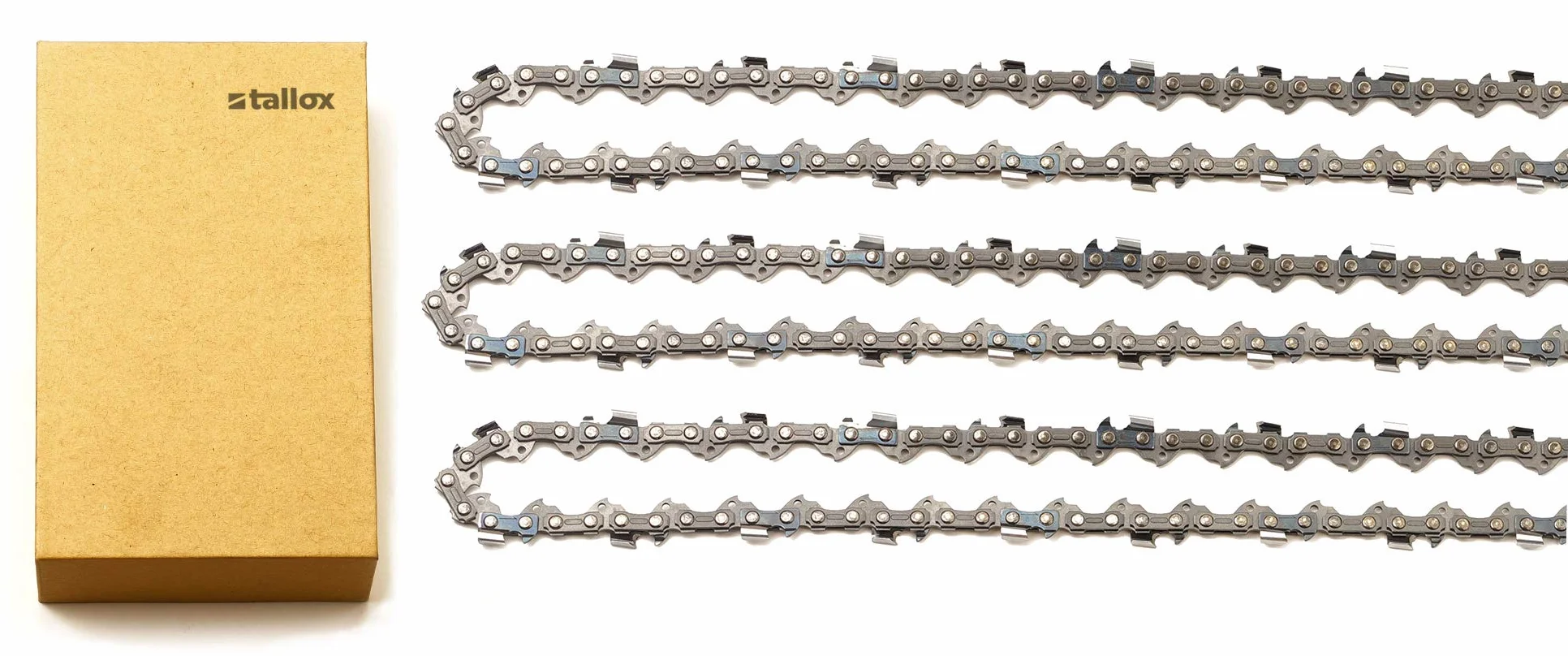 Tallox 3 łańcuchy do piły 3/8'', 1,1 mm, 52 TG, 35 cm, miecz kompatybilny z Oregon Makita Bosch