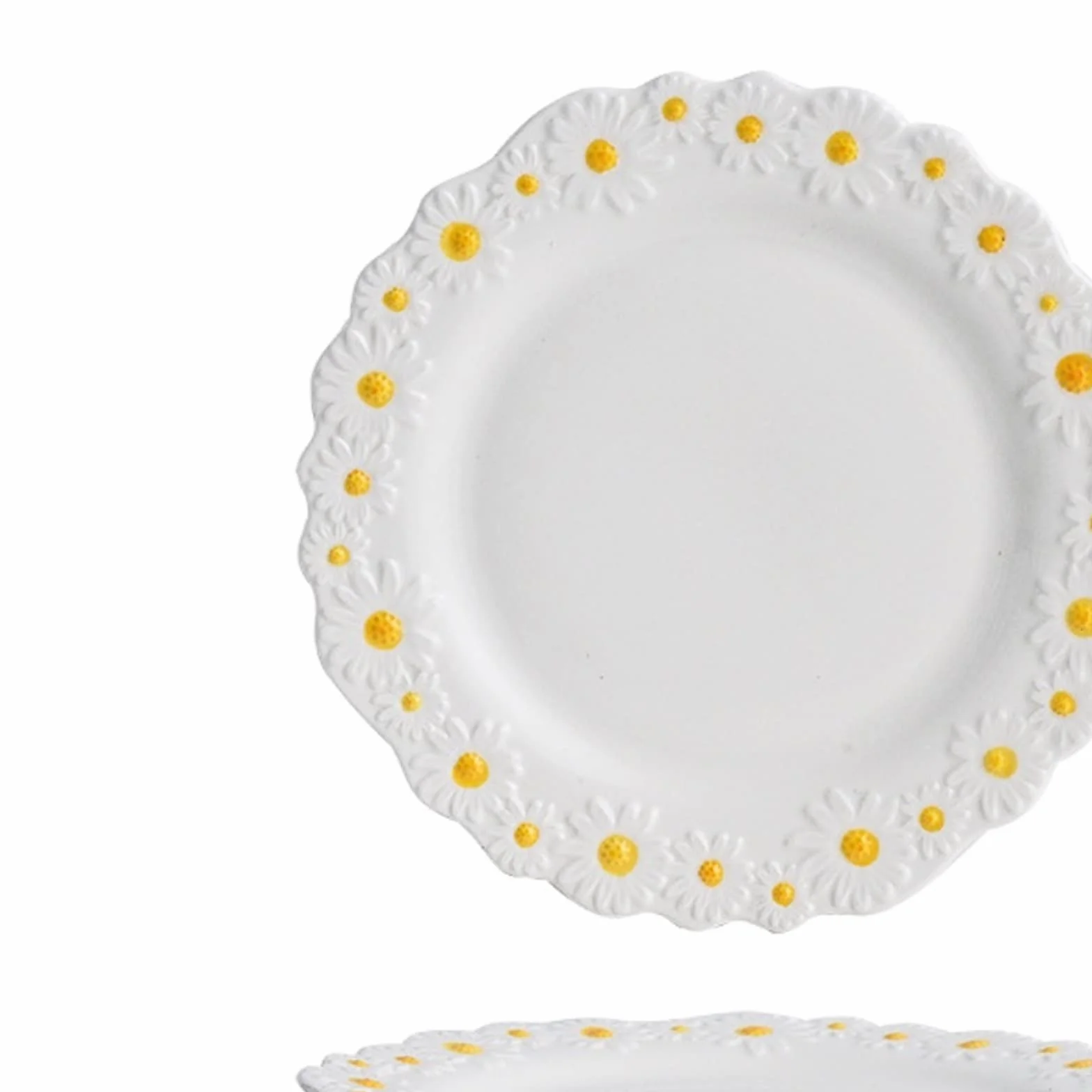Talerze Obiadowe, Ceramiczne Talerze Deserowe W Kształcie Stokrotek, Salaterki, Naczynia Stołowe, Dania Obiadowe, Steki, Taca Na Przekąski, Biała Porcelana, Na