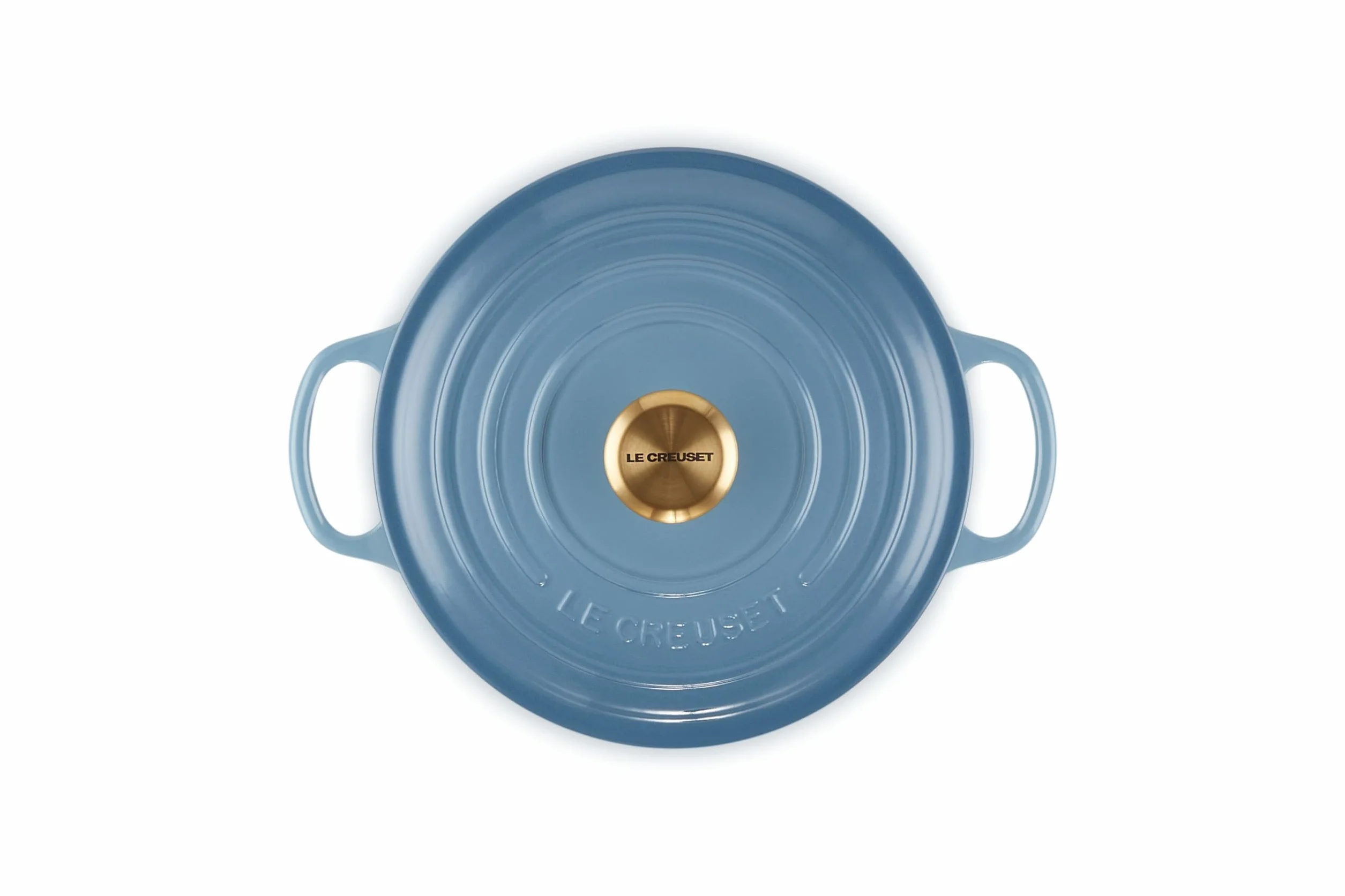 Le Creuset Okrągła Brytfanna Żeliwo, Ø 20 cm, Okrągła, Nadaje się do wszystkich rodzajów płyt grzewczych i indukcyjnych, Tom: 2,4 l, 3,092 kg, Chambray, 21177204344441