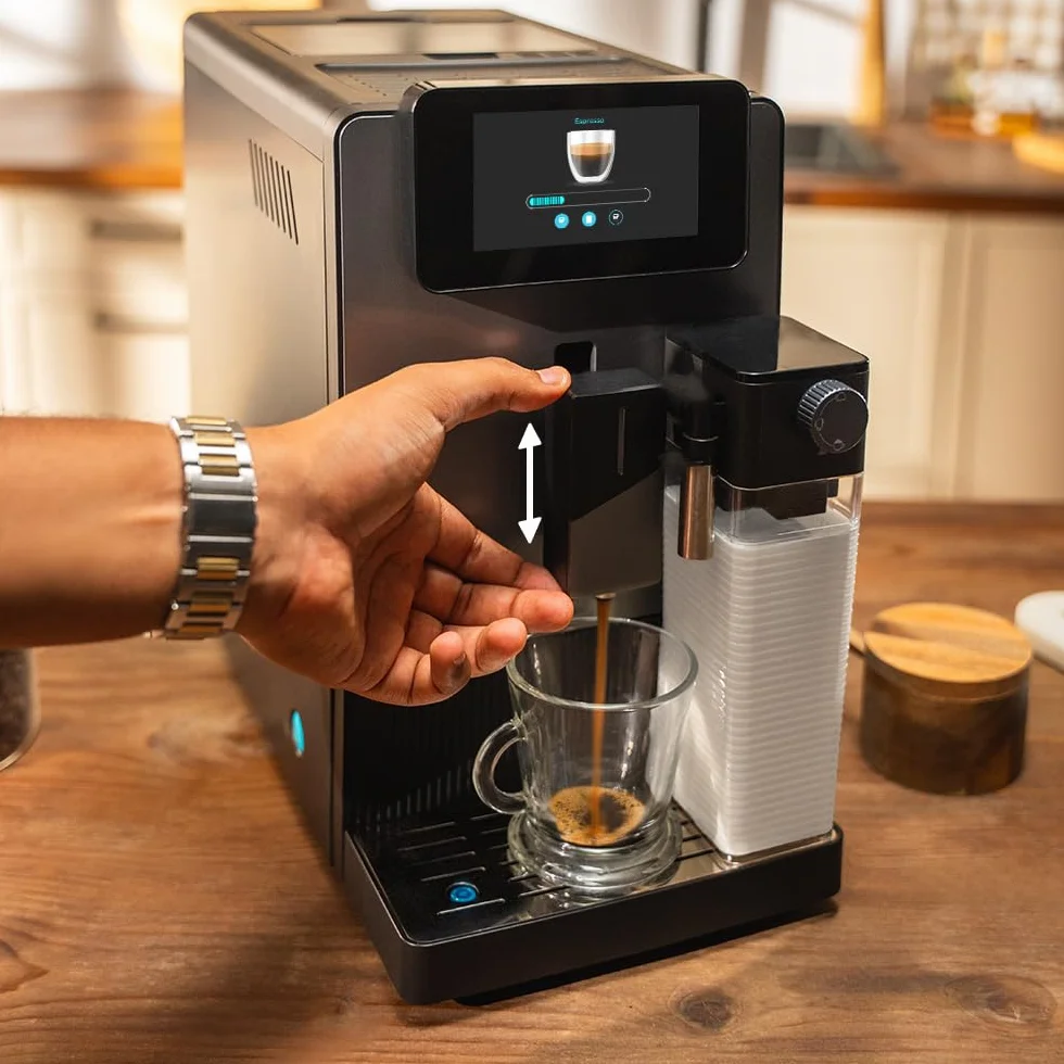 Cecotec Super automatyczny ekspres do kawy Cremmaet Latte Touch 19 barów, Thermoblock, 12 napojów, 4 profile, woda 1,1 l i mleko 400 ml, wyświetlacz TFT, młynek stożkowy, automatyczne czyszczenie
