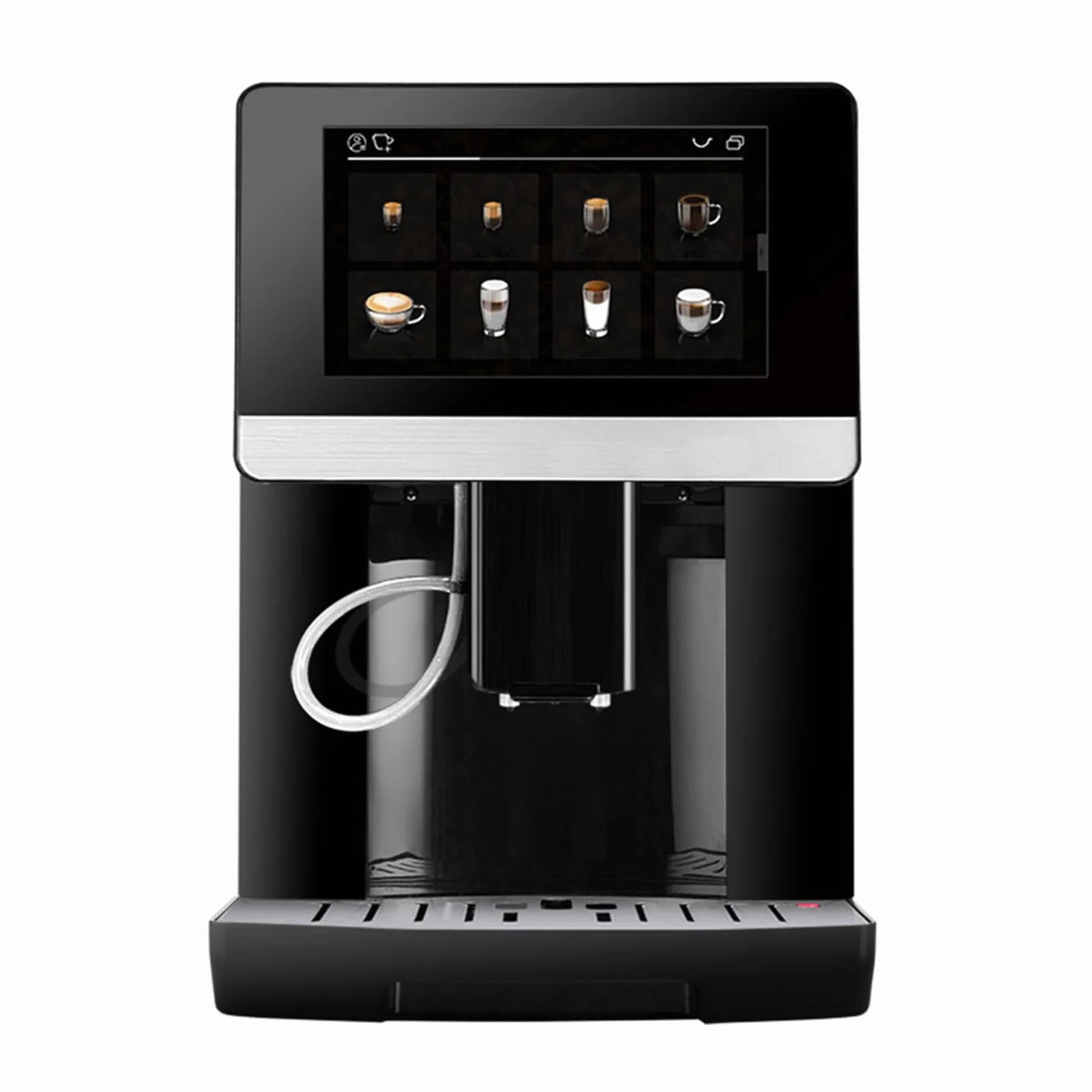 Ekspres do kawy Coffee Aroma LCD PRO, ekspres do kawy, czarny, 10 własnych kompozycji, Coffee Machine 7-calowy dotykowy wyświetlacz LCD, 19 bar, niemieckie menu
