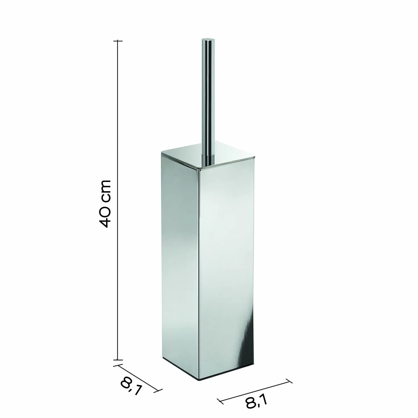 Gedy Odyseusz Chromowany, Wymiary i waga: 39,7X8,1X8,1 CM & 1,56 kg, Szczotka WC wykonana z mosiądzu, Szczotka łazienkowa Projekt R &D, 2 lata Gwarancji, Unikalna