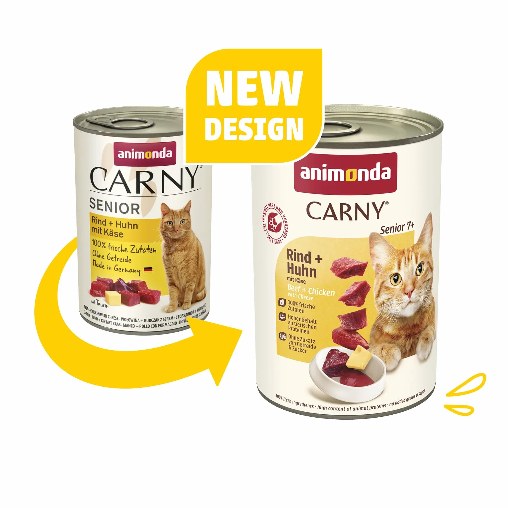 Animonda Carny Senior Karma dla Kotów, Wołowina/Kurczak Z Serem, 6 x 400 g