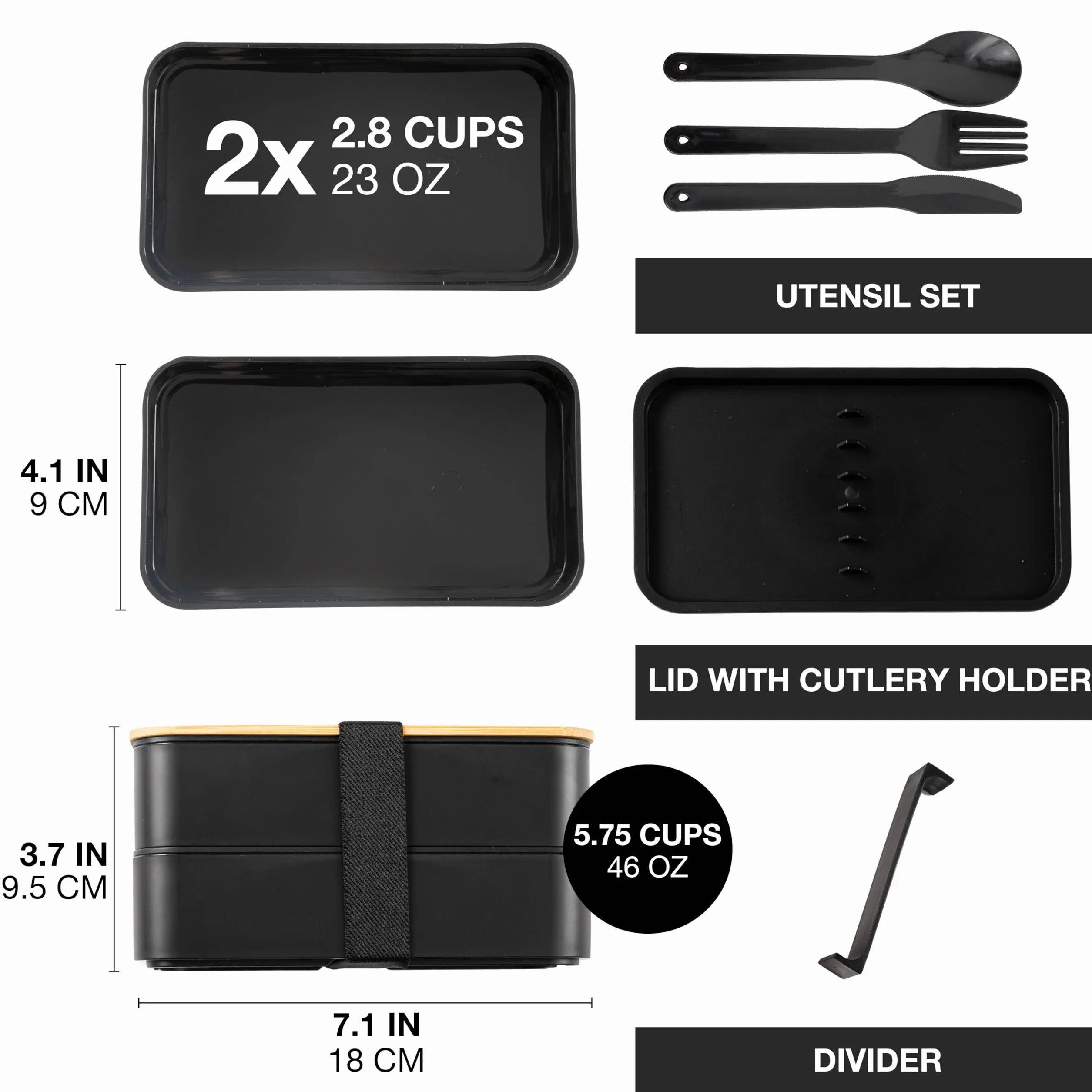 Moritz & Moritz Bento Box japoński – idealne pudełko na lunch dla dorosłych i dzieci – pudełko na kanapki z przegródkami – idealne do pracy, szkoły i w podróży