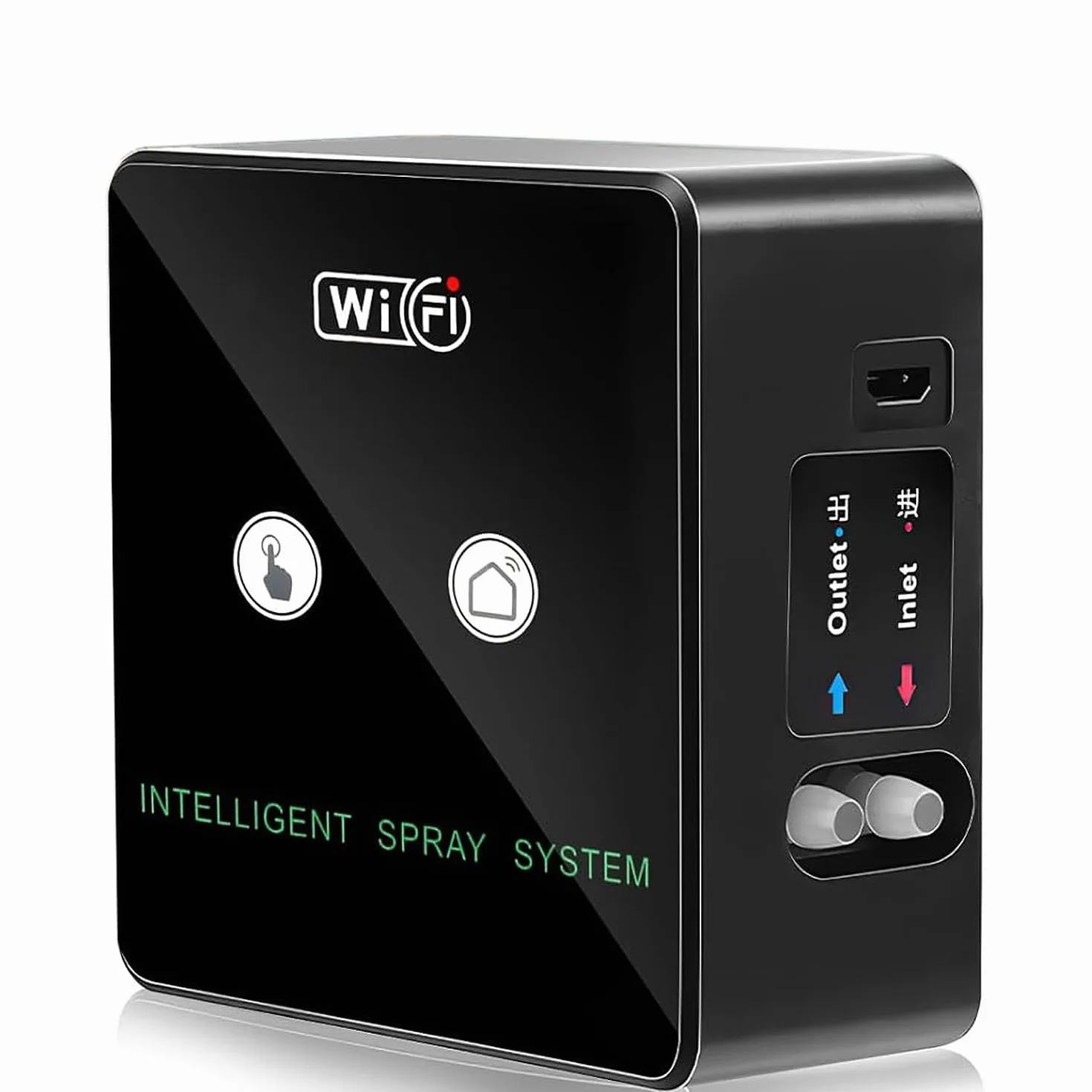 Nawilżacz powietrza terrarium, inteligentny system mgiełki gadów z dyszami natryskowymi o 360°, timer i pilot zdalnego sterowania na telefon komórkowy, automatyczna praca, przezroczysty, mosiądz