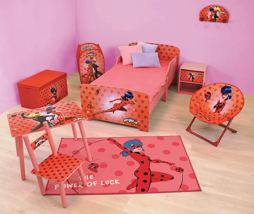 FUN HOUSE Miraculous Biedronka 713483 Łóżko z listwami 140X70 cm dla dzieci