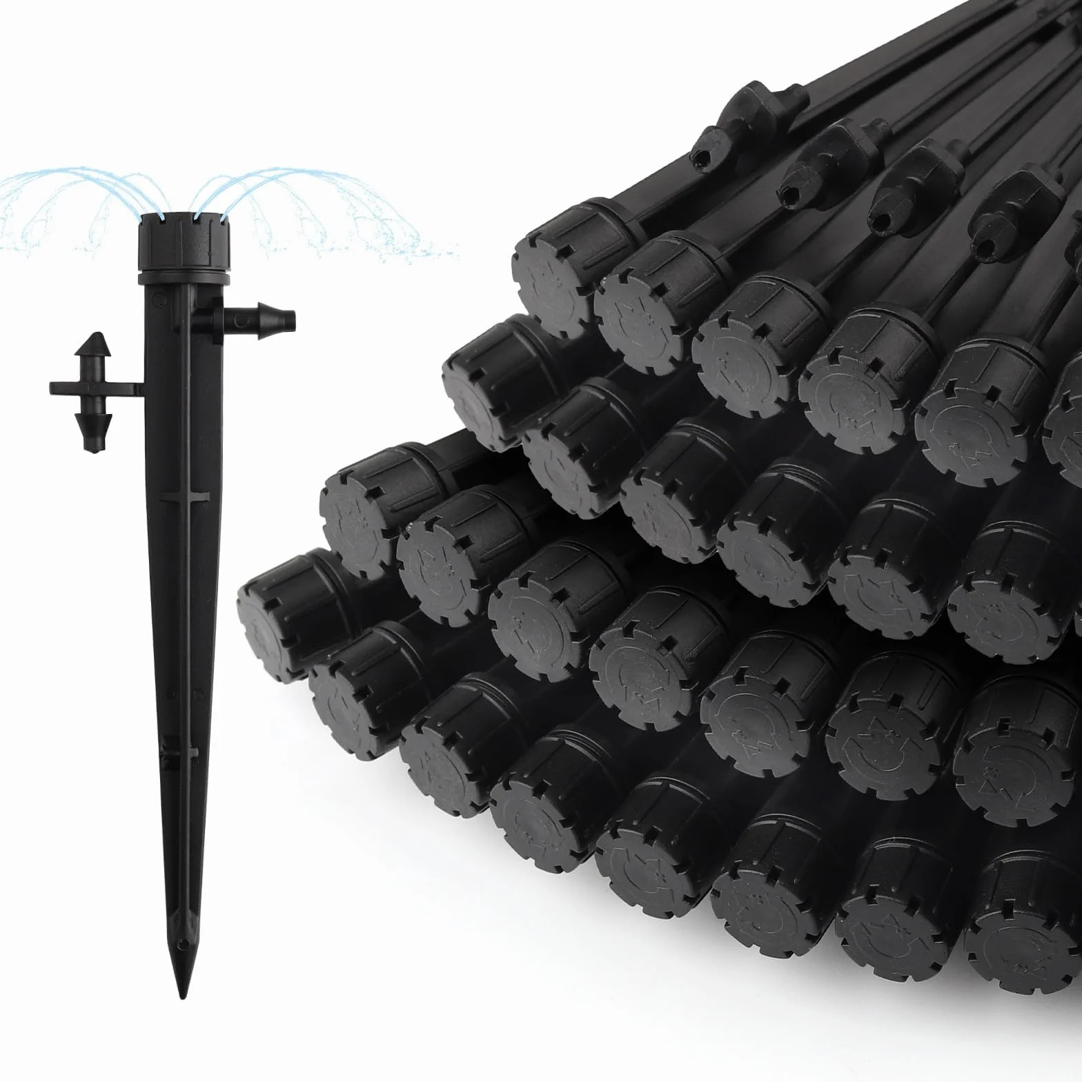 100 szt. system nawadniania Drippers with Connector Fit 1/4 (4 – 7 mm) Tube Water Flow Irrigation System nawadniania Black