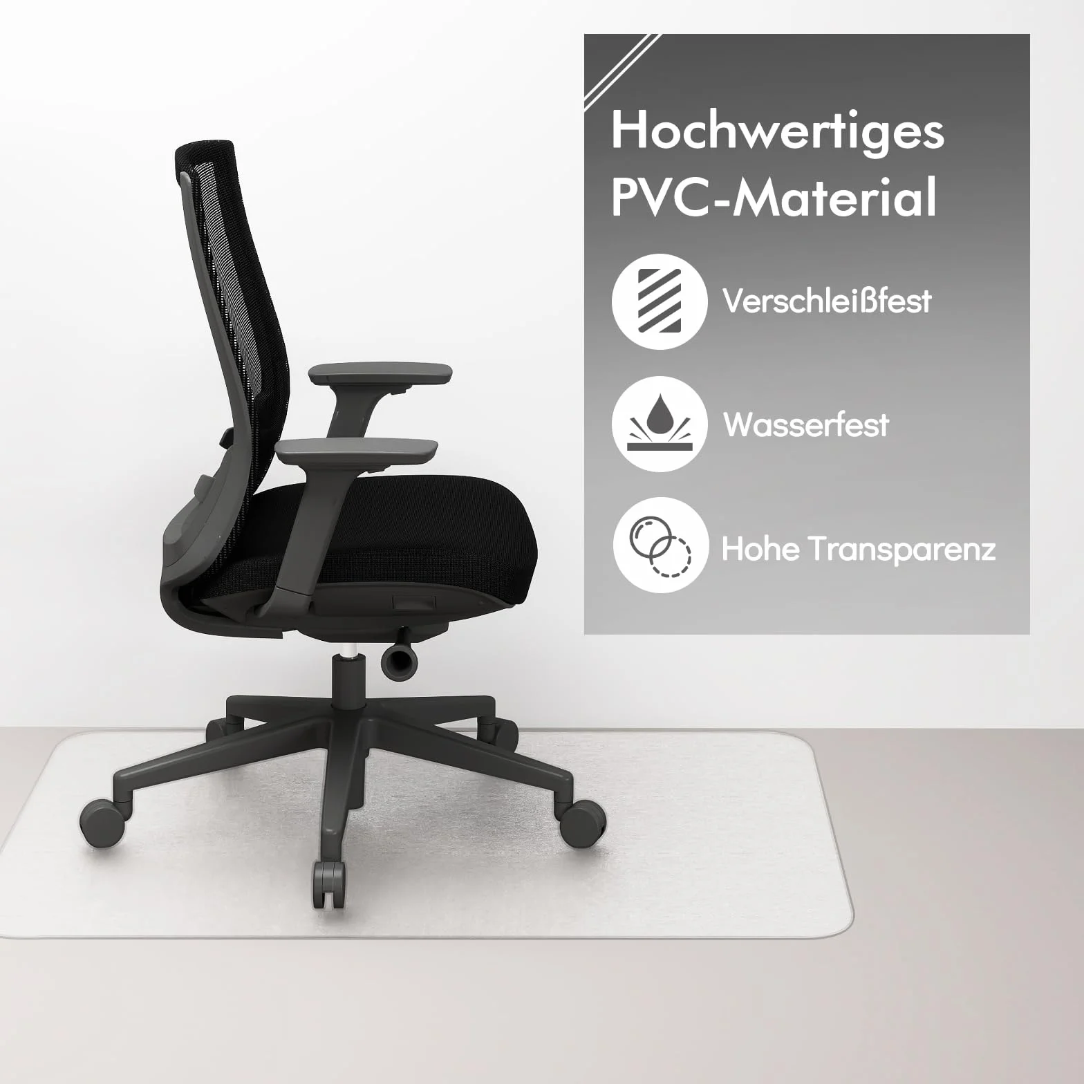 COSTWAY mata ochronna na podłogę 90 x 120 cm pod krzesło biurowe, podkładka pod krzesło biurowe i stołowe przezroczysta, grubość maty 1,5mm, ochrona przed zarysowaniami i antypoślizgowa, mata pod