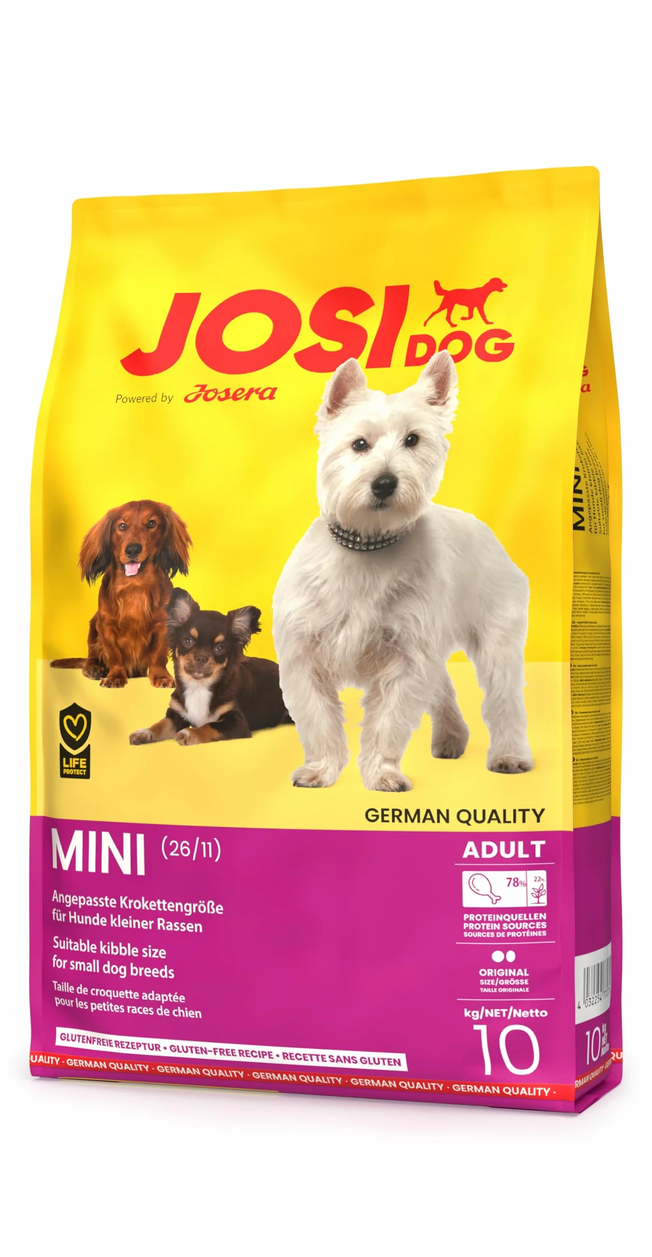 JosiDog Mini (1 x 10 kg) karma dla małych ras, sucha karma premium dla dorosłych psów powered by JOSERA 1 sztuka