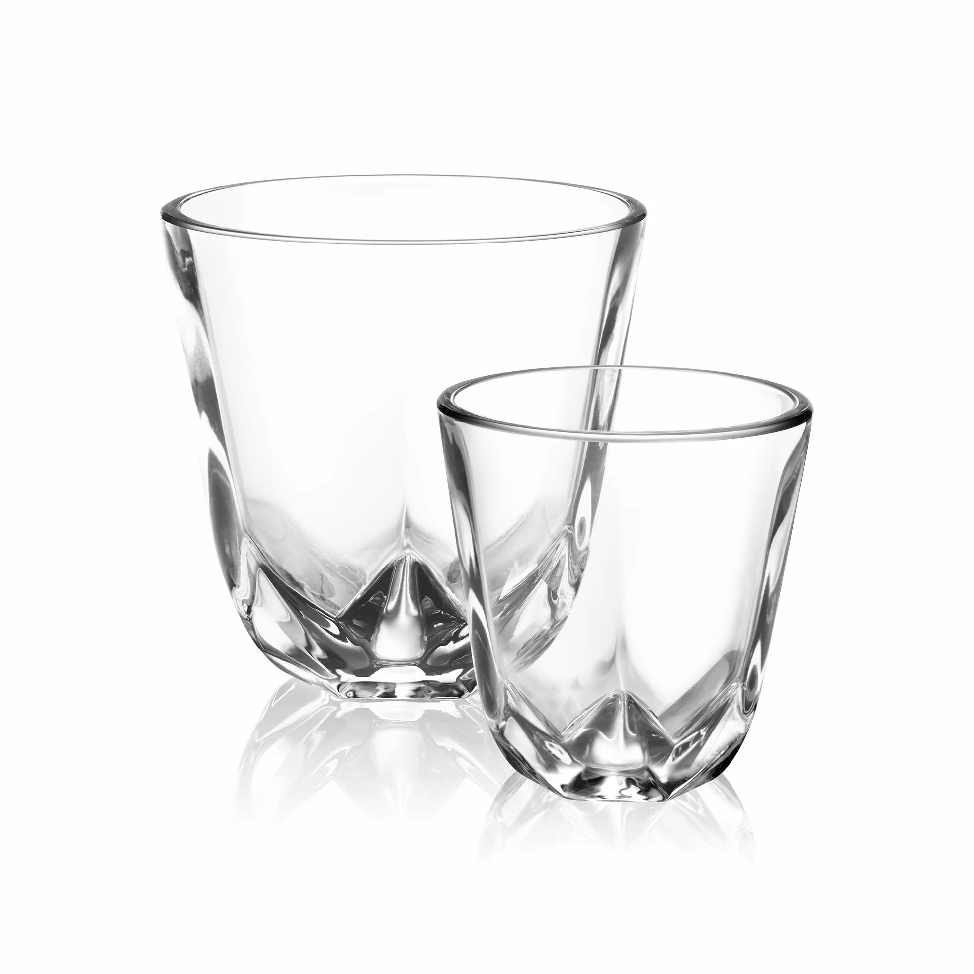 WACACO Stellar Filiżanki do espresso, zestaw 2 filiżanek do kawy, 1 x 60 ml i 1 x 200 ml, szklanka sodowo-limonkowa, ośmiostronny design, kubek do kawy do espresso, latte, cappuccino, mokka