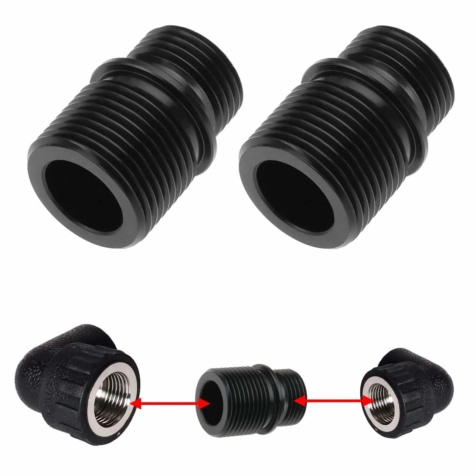 2 szt. tuleja adaptera przeciwzębnego 12 mm CCW męski na 14 mm CCW męski konwerter gwintu akcesoria zewnętrzny adapter rurowy