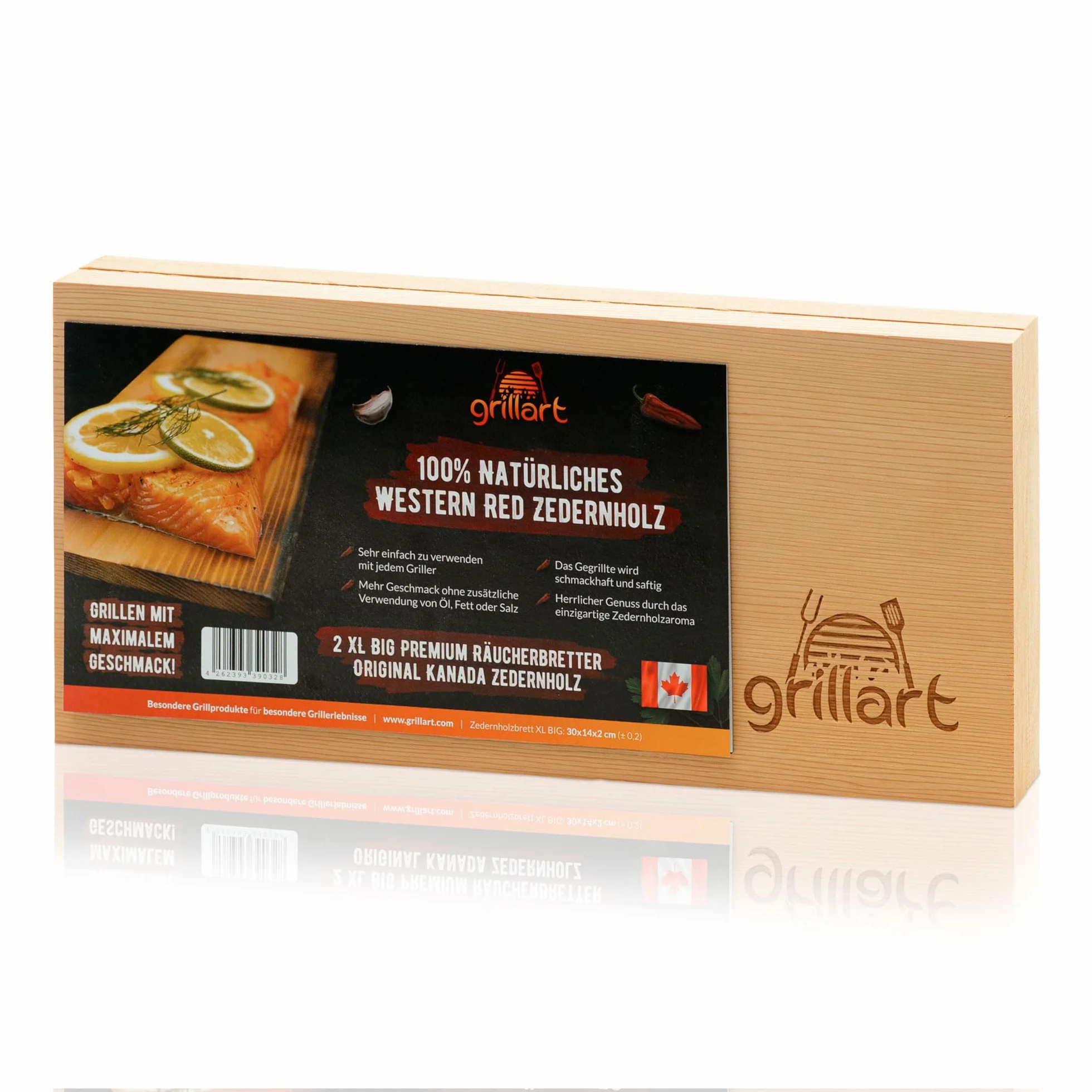 grillart® 2 Pack XL Deski do grillowania o grubości 2 cm – deska z drewna cedrowego do grillowania – deski do wędzenia z drewna cedrowego wyprodukowane w 100% z naturalnego drewna cedrowego Western
