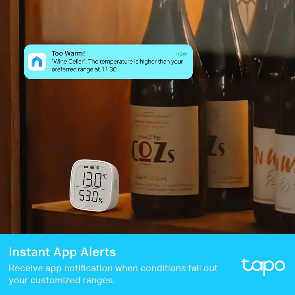 TP-Link Tapo T315 | Inteligentny czujnik temperatury i wilgotności z wyświetlaczem | Ekran e-ink | Powiadomienia | Historia danych w aplikacji Tapo