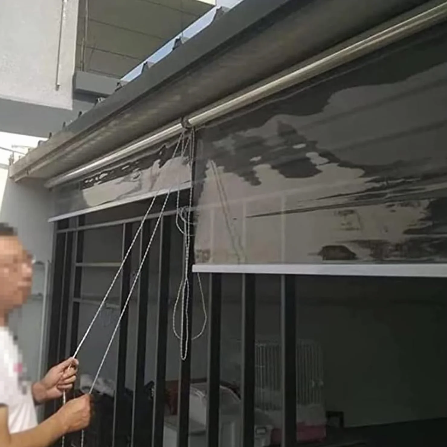 Przezroczyste rolety z PCW, grube 0,5 mm, plastikowe, wodoodporne, przezroczyste, zwijane żaluzje do ogrodu, na balkon, drzwi patio, pergolę, rolety do okien wewnętrznych, z okuciami, szer. x wys
