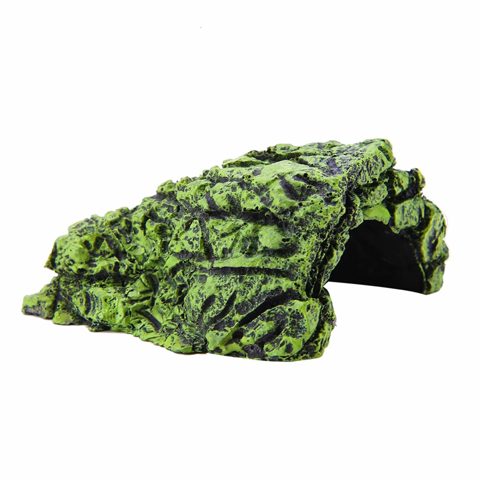 Kamienna Jaskinia Schronienie dla Żółwi Gadów Żab Ozdoba do Akwarium Żywiczna 12x11x6 cm