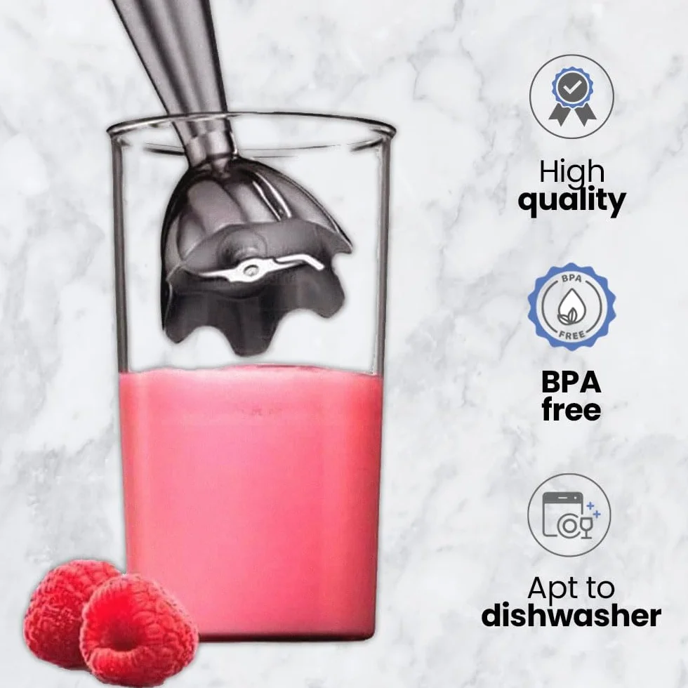 27 uncji kubek z miarką do blendera zanurzeniowego | Bez BPA plastikowy kubek z wylewkiem, stabilną podstawą i wyraźnymi pomiarami | Kubek miksujący do smoothie, zup i sosów | ANAKEL HOME
