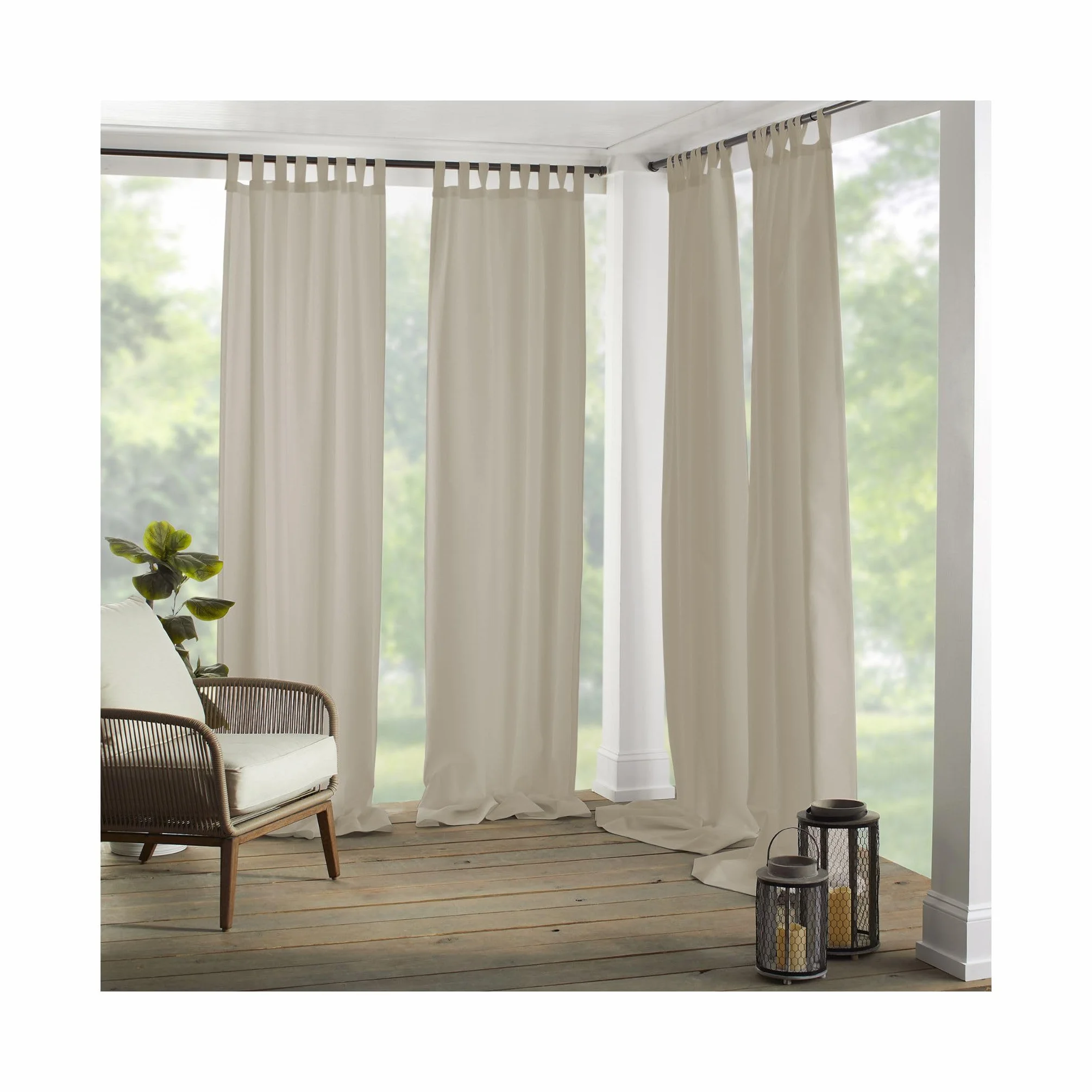 Elrene Home Fashions Do wewnątrz lub na zewnątrz, solidny panel zasłonowy do okien, patio, pergoli, tarasu lub kabany, 132 x 213 cm, taupe, 1 panel