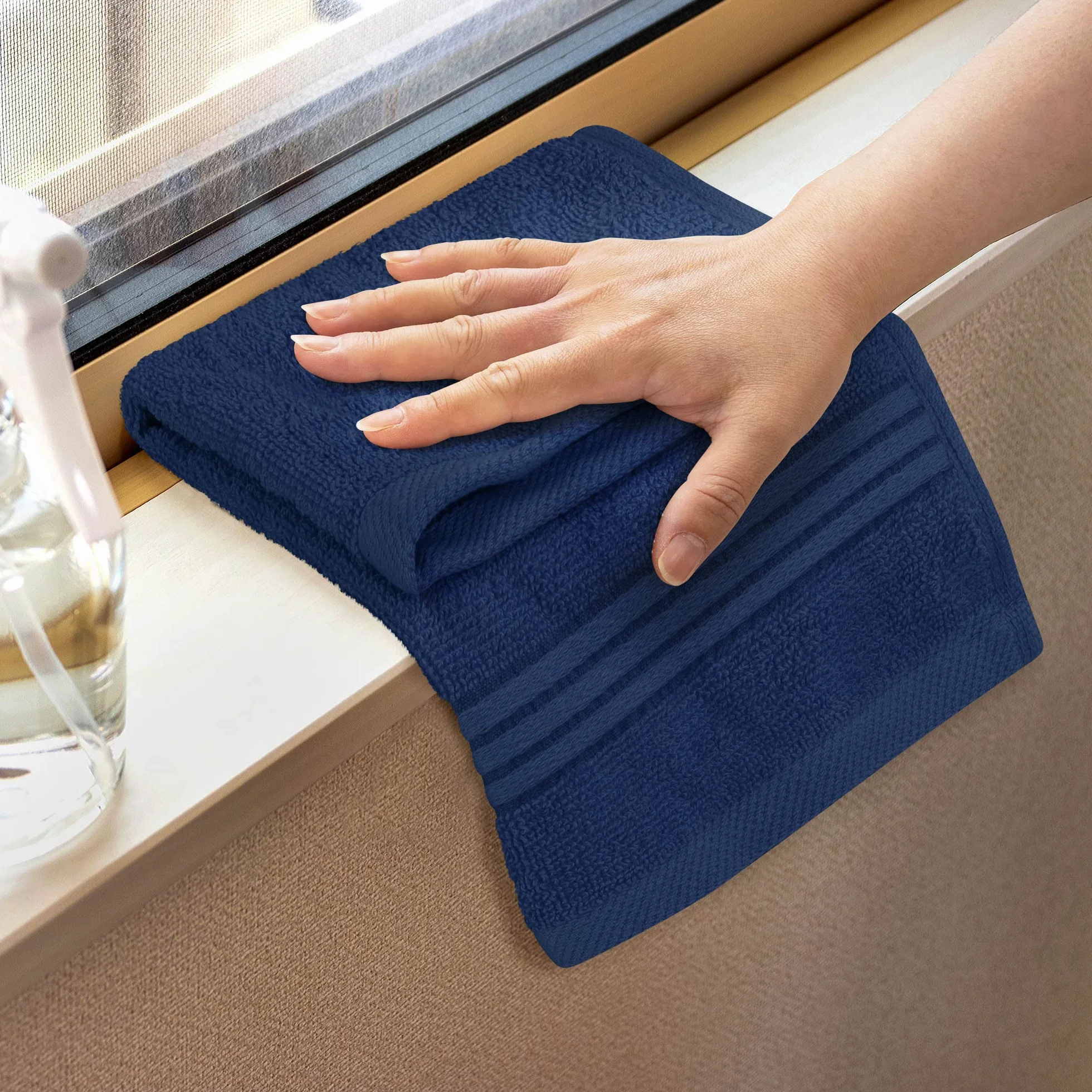 Utopia Towels - 12 luksusowych ściereczek, 30 x 30 cm - 100% bawełna Flanelowe ściereczki do twarzy Premia, bardzo chłonne i miękkie w dotyku (granatowy)