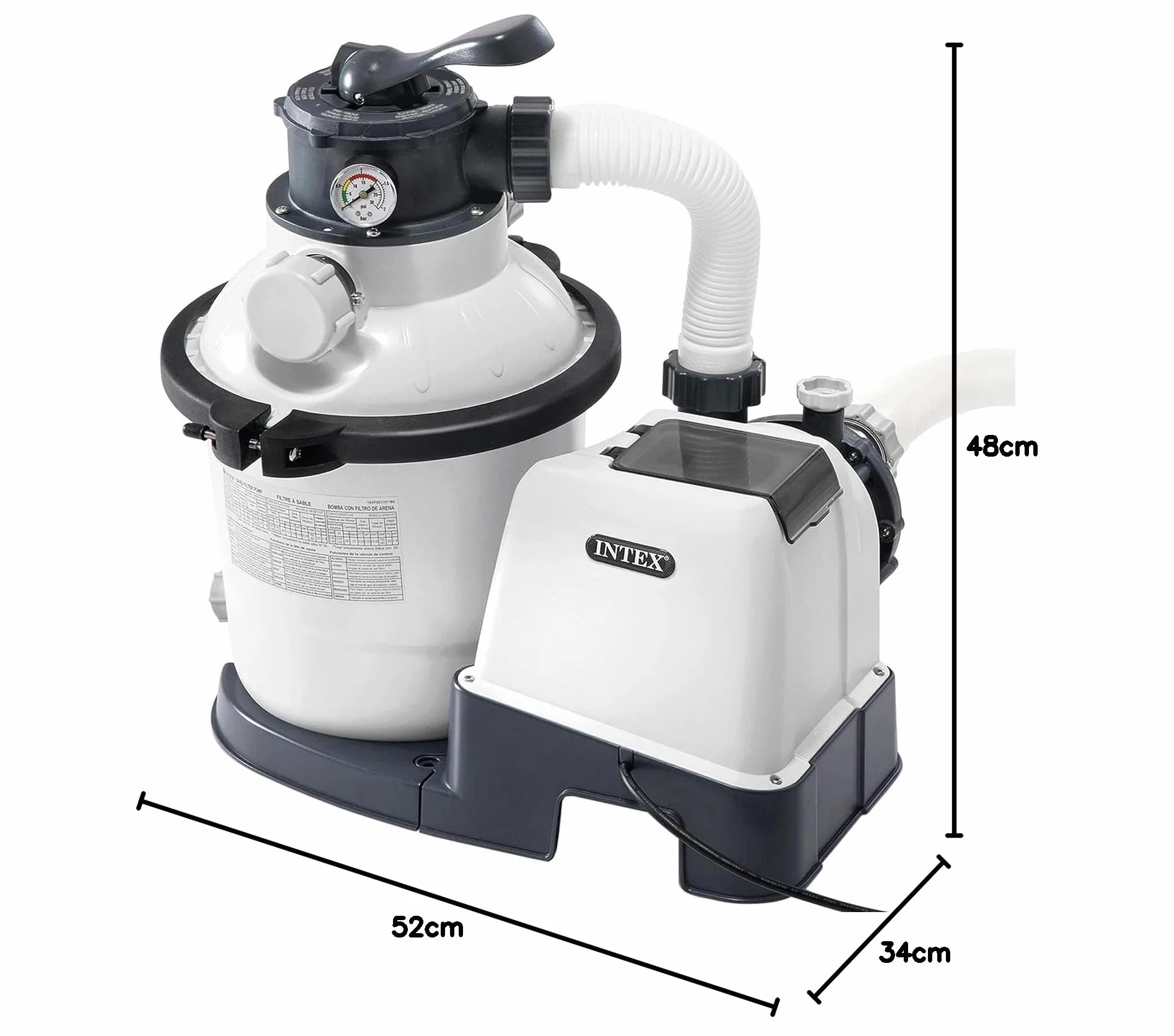 Intex Pompa Filtrująca, Biały/Czarny, 4.500 L/h