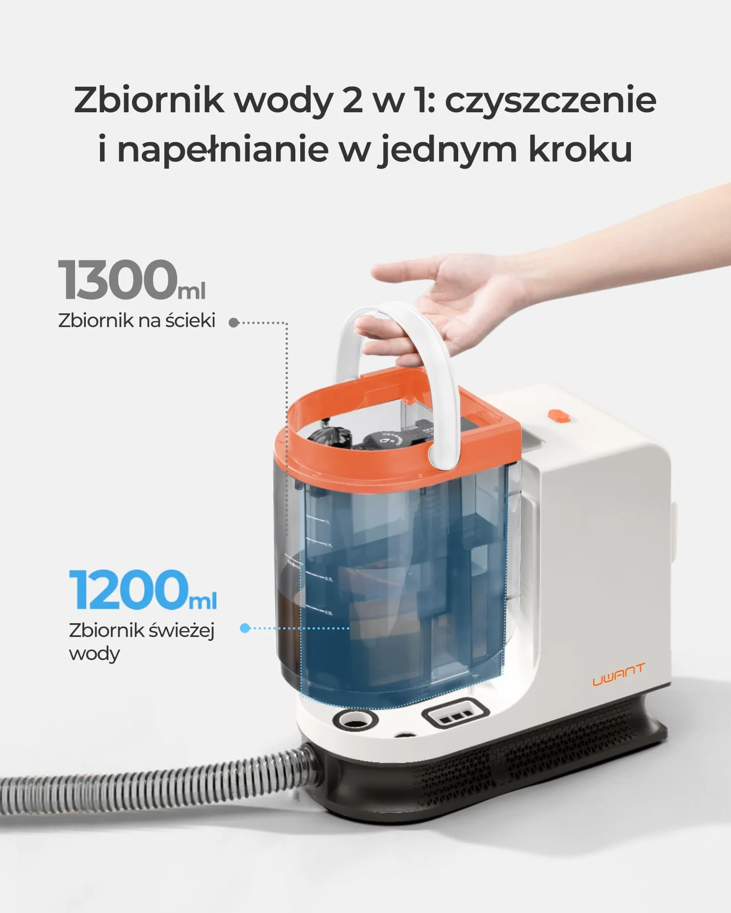 Uwant B200 SE, urządzenie do czyszczenia tapicerki, odkurzacz do dywanów, Nadaje się do czyszczenia sof, dywanów i materacy, 12000 Pa, 69 dB