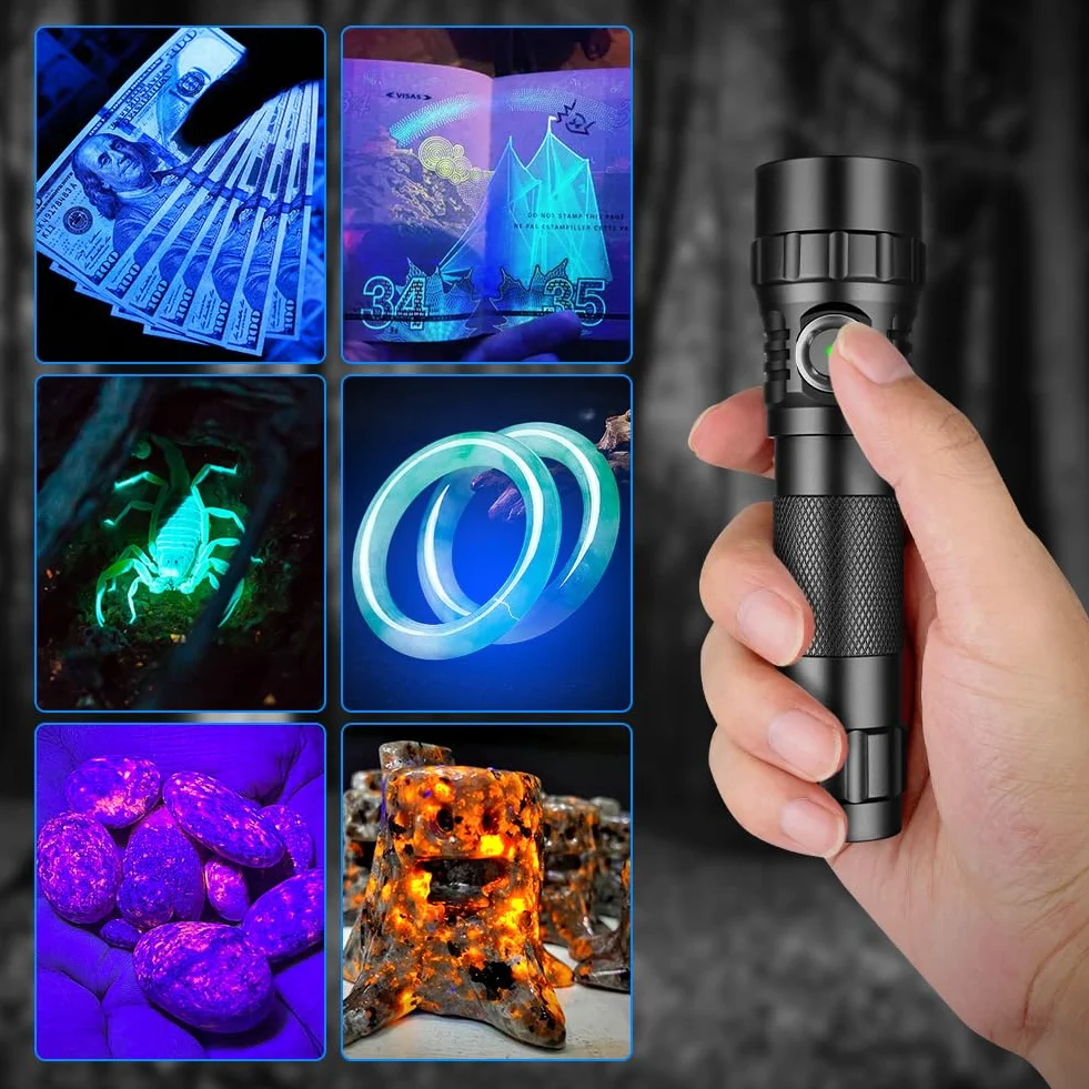 KEENZO 501BPRO UV 365 nm latarka LED ultrafioletowa do wykrywania plam
