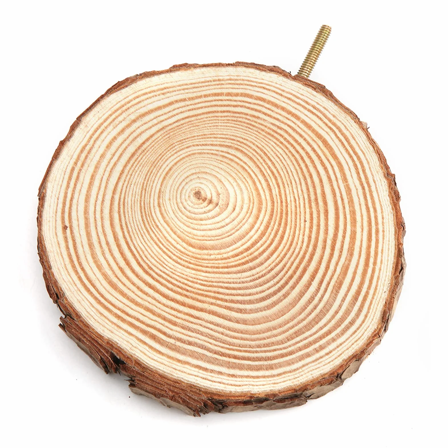KIMISS Naturalna Drewniana Okrągła Platforma do Gryzienia Ptaków Stojąca dla Papugi (8-10)