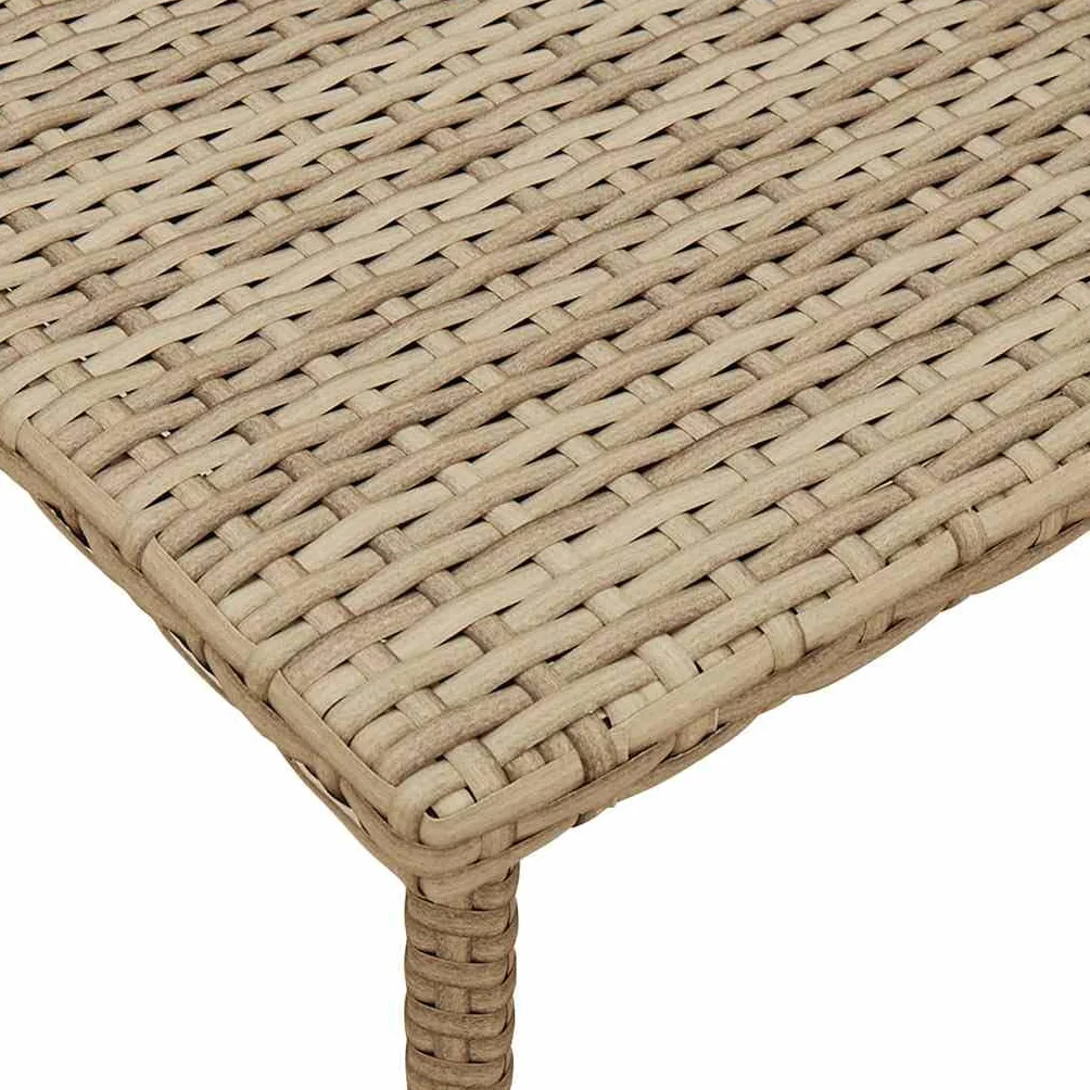 vidaXL Stolik kawowy ogrodowy prostokątny beżowy 40x40x37cm polirattan, stolik kawowy na zewnątrz, stolik kawowy na patio, beżowy stolik kawowy do ogrodu