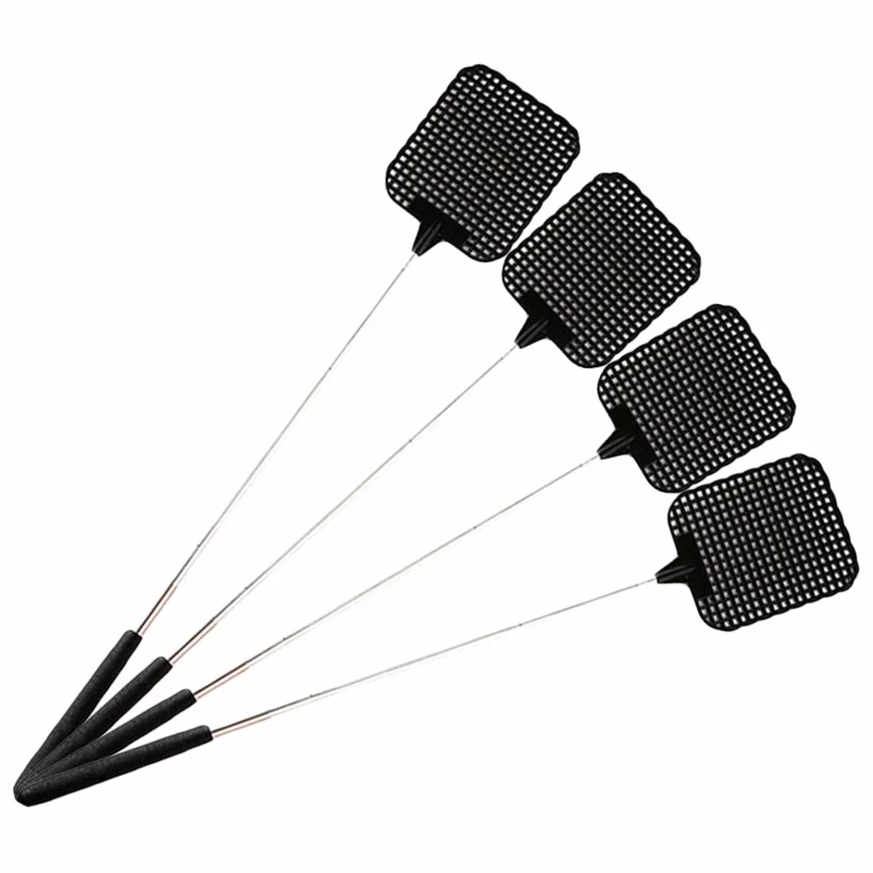 Fly Swatters łapka na muchy Bug łapka 4 sztuki z tworzywa sztucznego teleskopowa łapka na komary do much, komarów i owadów