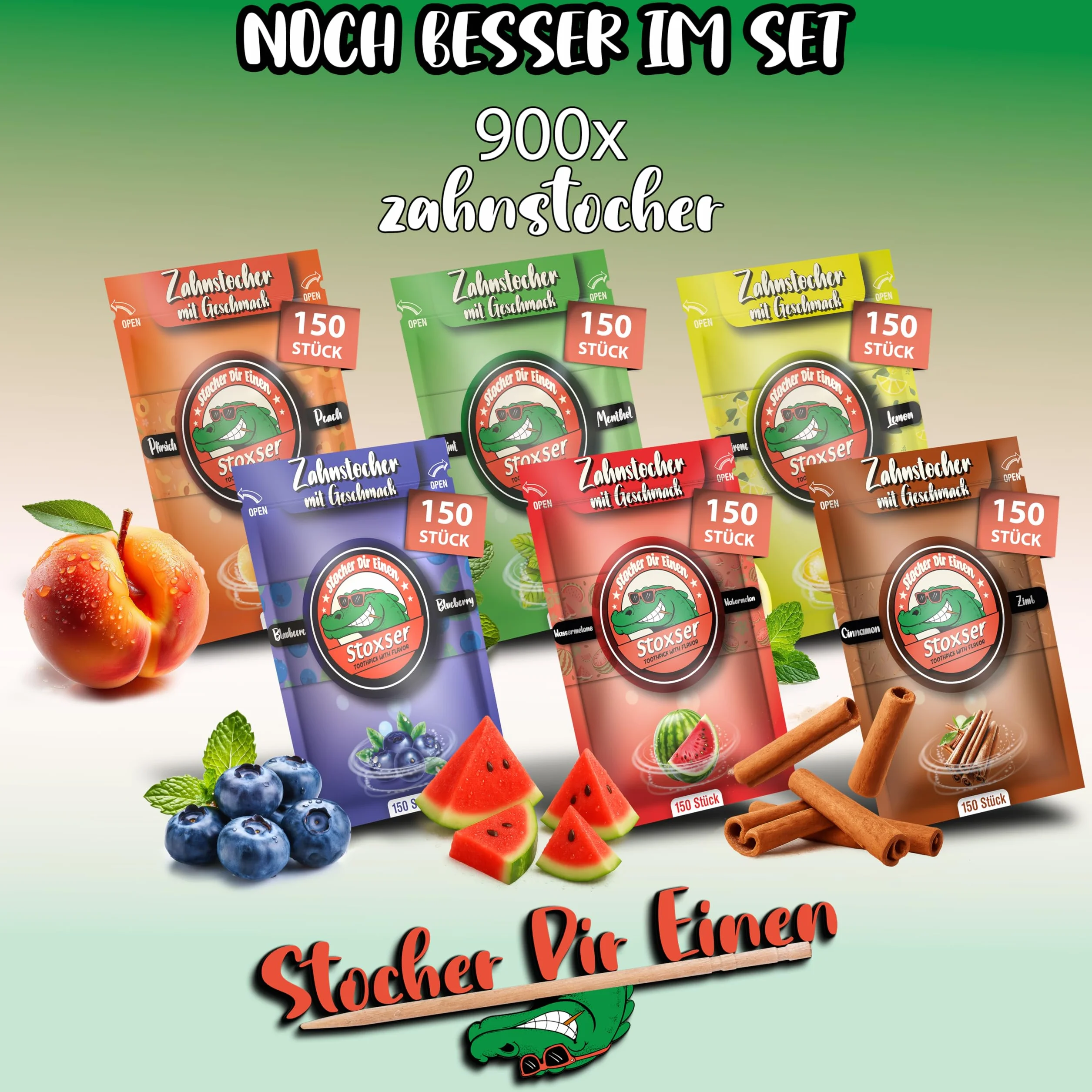 150 x wykałaczka o smaku arbuza, rewolucja smaku, wykałaczka o smaku bez gumy do żucia, wspiera pastę do zębów, usuwanie kamienia nazębnego, nić dentystyczna, bez cukru