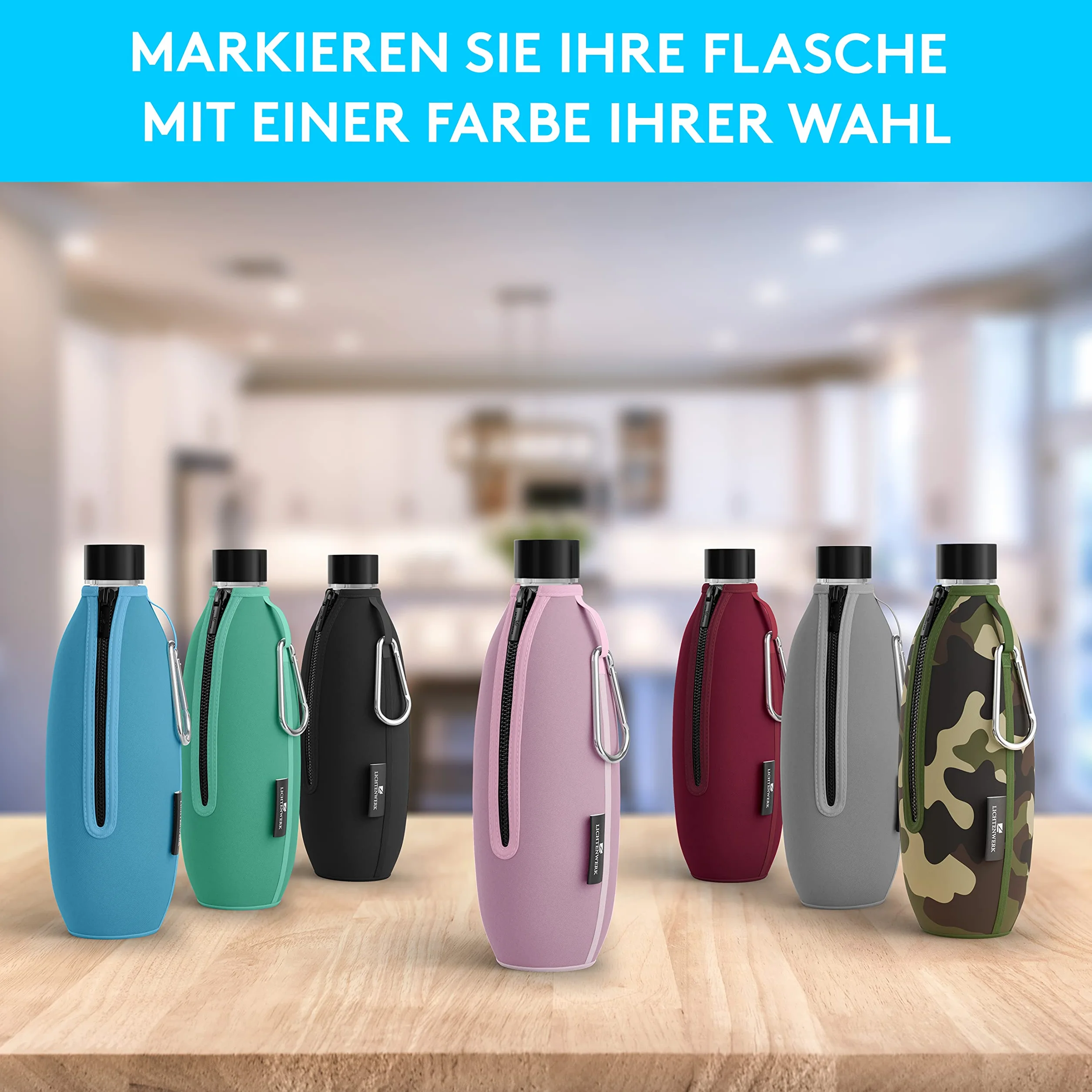 Premium etui ochronne kompatybilne z butelką z tworzywa sztucznego SodaStream Duo [dodatkowy efekt chłodzenia] – ochrona przed pęknięciem neoprenowa osłona na butelki plastikowe – idealne akcesorium w podróży