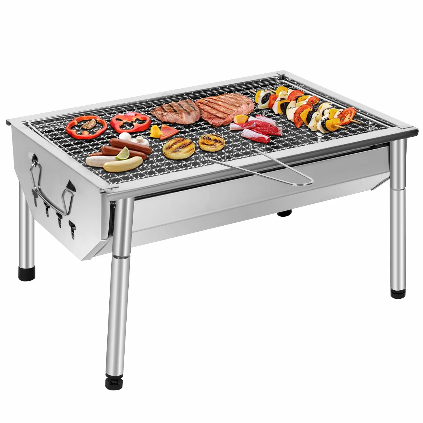 grill ze stali nierdzewnej regulowany grill do demontażu przenośny grill na zewnątrz grill do ogrodu piknika kempingowego