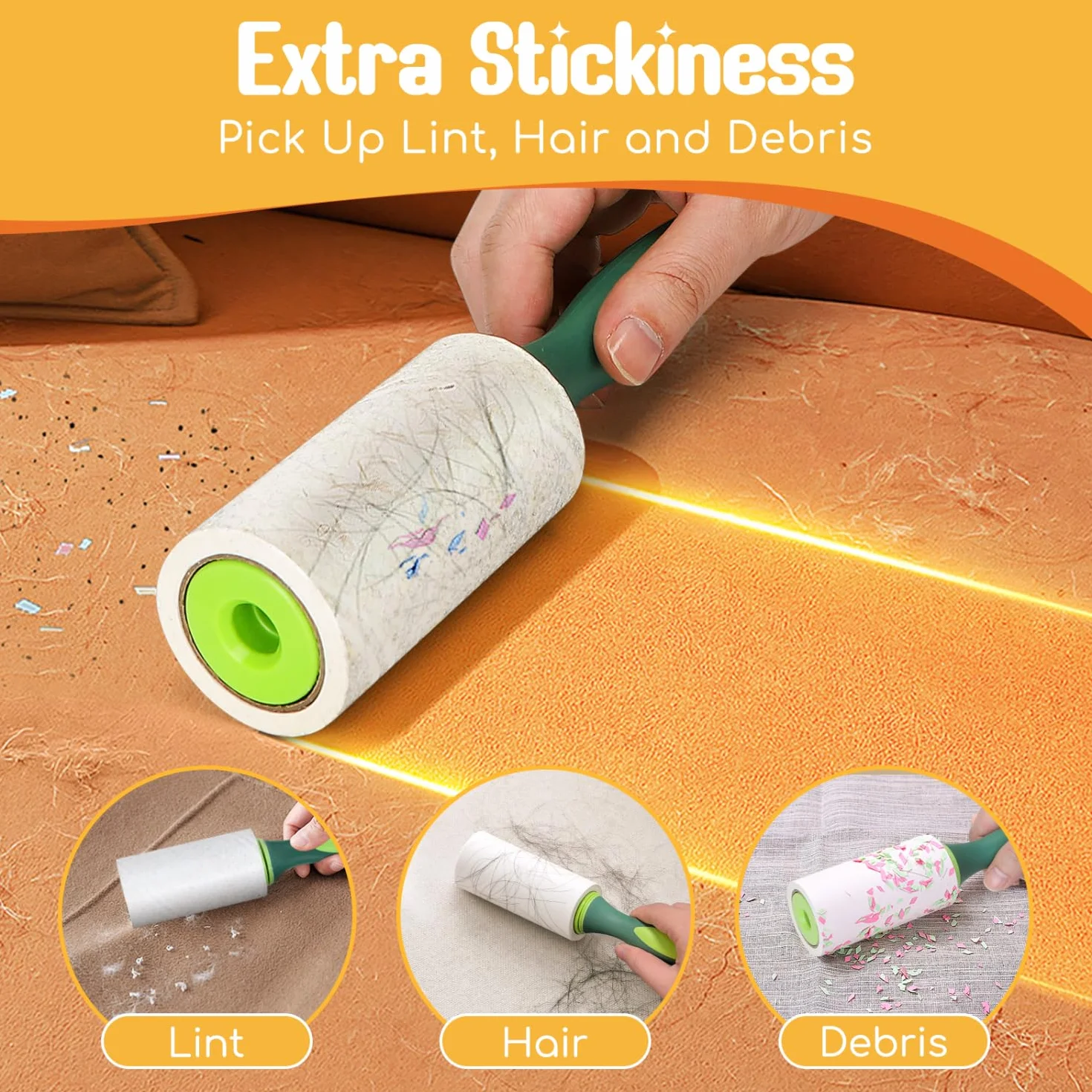 Nobleza Pet Hair Remover, Pet Lint Roller, 330 wymiennych ostrzy do usuwania kłaczków dla zwierząt domowych i 1 uchwyt, usuwanie kłaczków dla psów i kotów, zestaw 3, wyjątkowo lepki