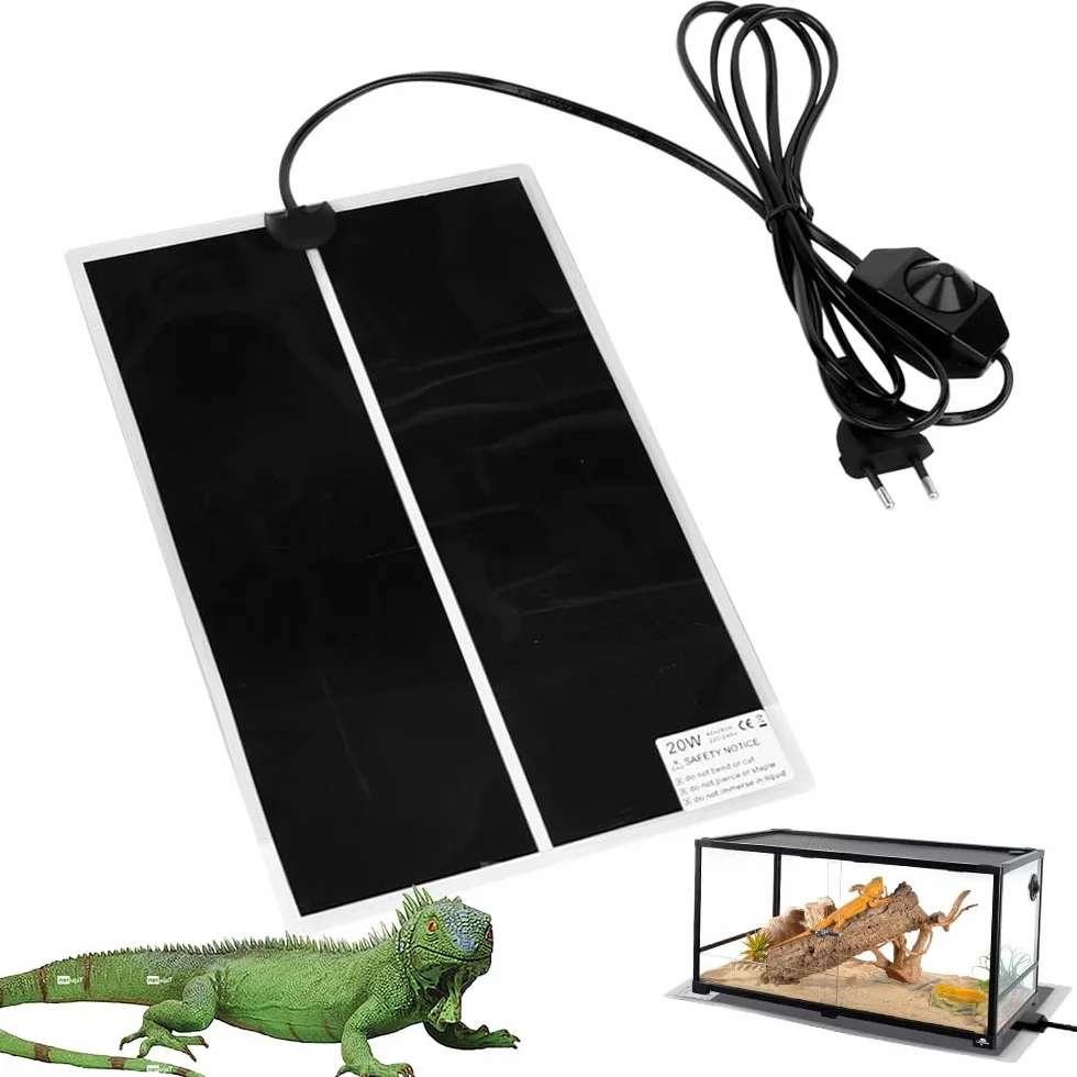 Mata grzewcza dla gadów, 20 W, mata grzewcza do terrarium, 42 x 28 cm, mata grzewcza do terrarium, dla gadów, żółwi, węży, jaszczurki, gekonów, pająków