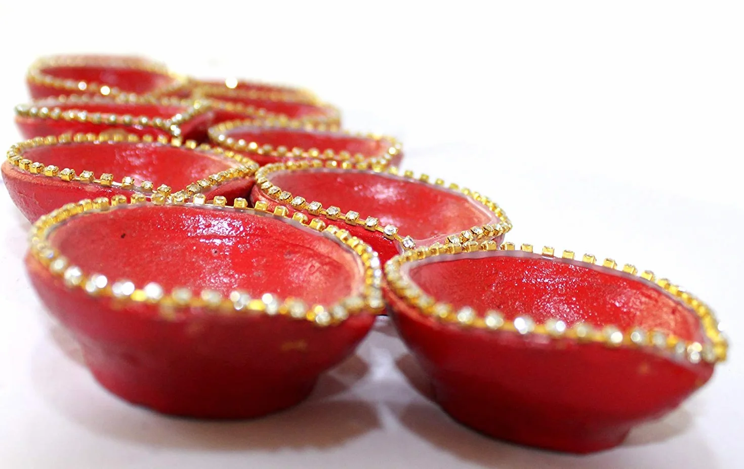 TIED RIBBONS Diwali Diya ręcznie robiony zestaw diyów glinianych do dekoracji oświetlenia Diwali (zestaw 30, wielokolorowy)