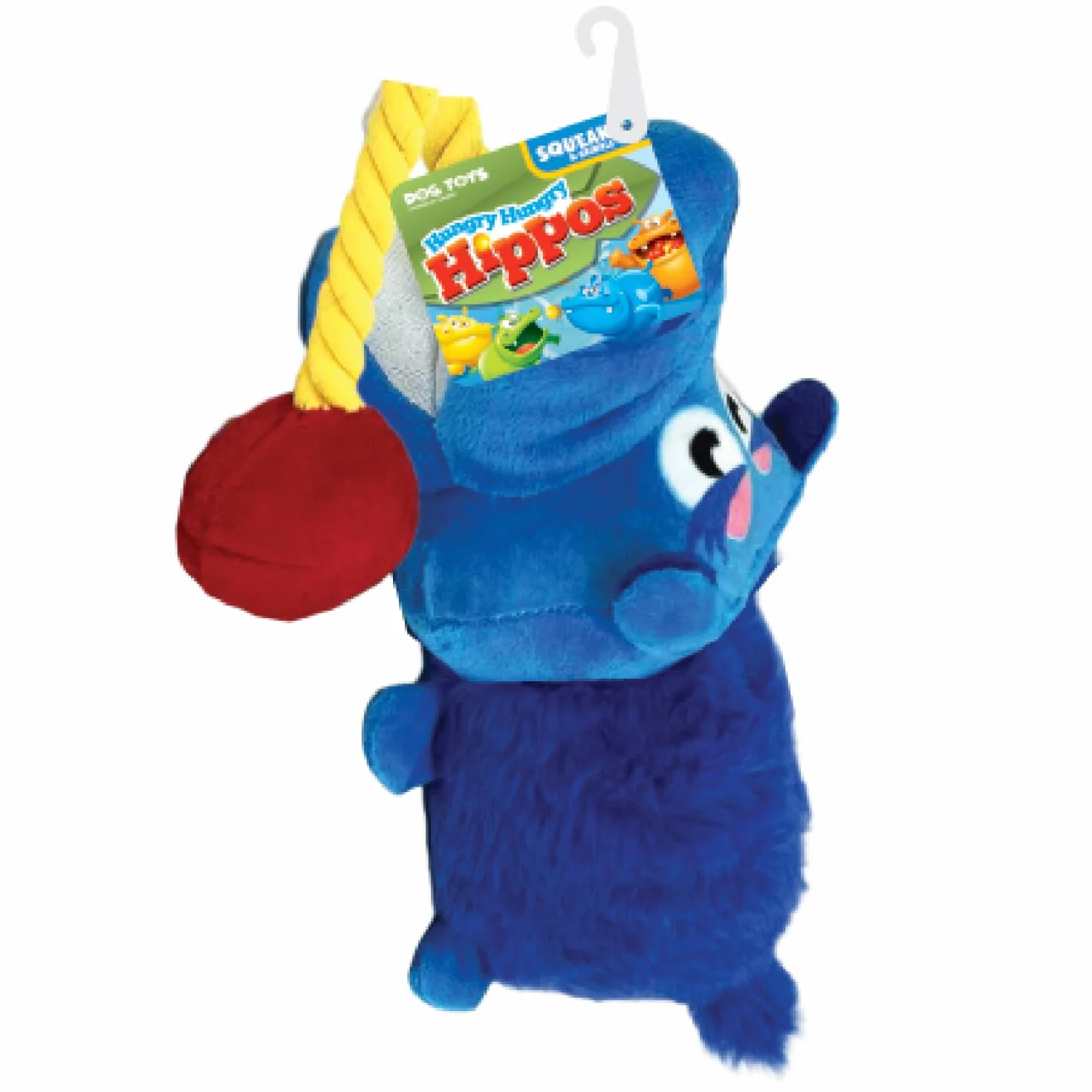 Hasbro Hungry Hungry Hippos piszcząca szarpana pluszowa zabawka dla psa 48 cm niebieski żółty czerwony