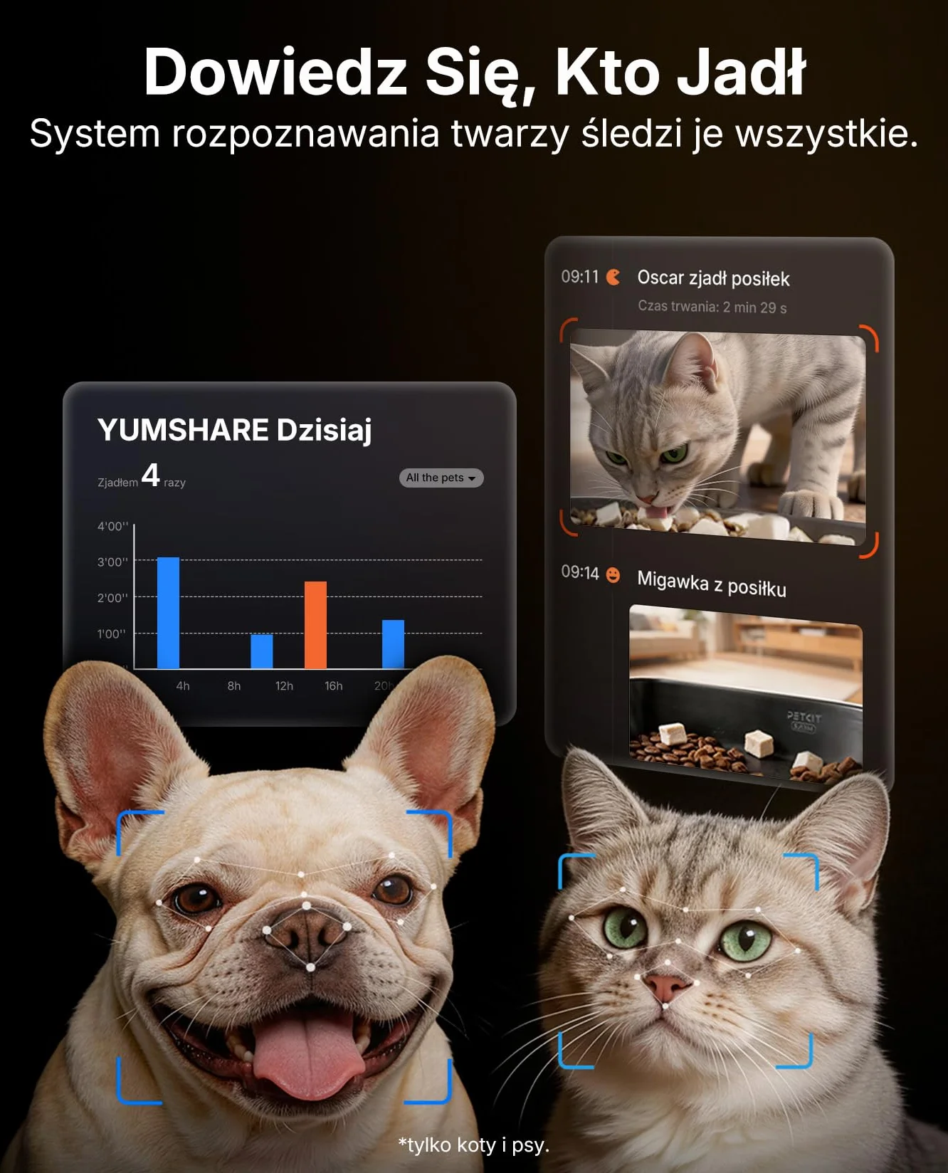 PETKIT Automatyczny Dozownik Karmy dla Kota z Kamerą 2.4G 5GHz WiFi 1080P HD Podwójny Lejek 5L