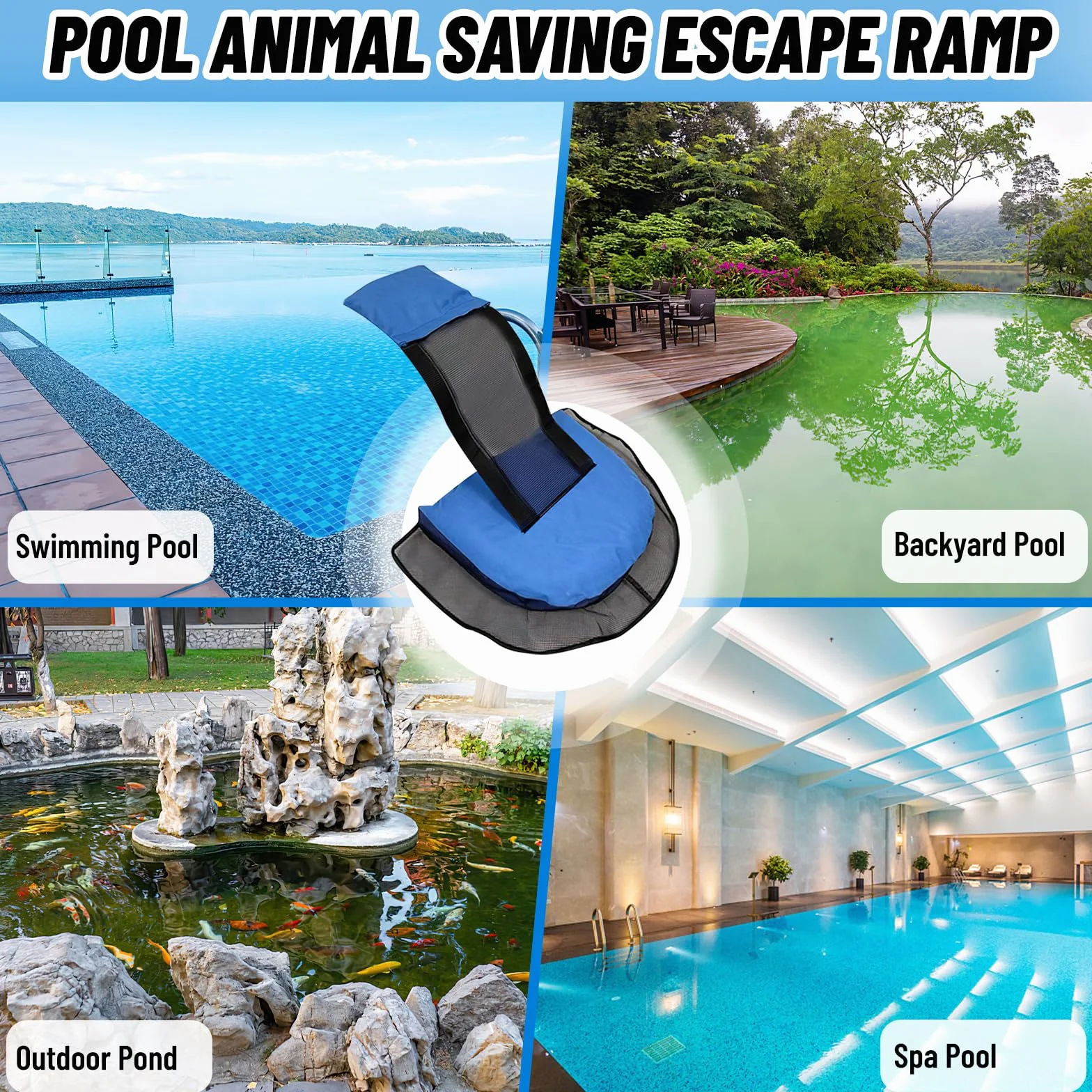 Critter Escape Ramp, oszczędzająca zwierzęta, rampa ewakuacyjna do basenu, dla małych zwierząt, rampa ratunkowa dla zwierząt, do ratowania żaby, kaczki, wiewiórki pasmowej, myszy i innych