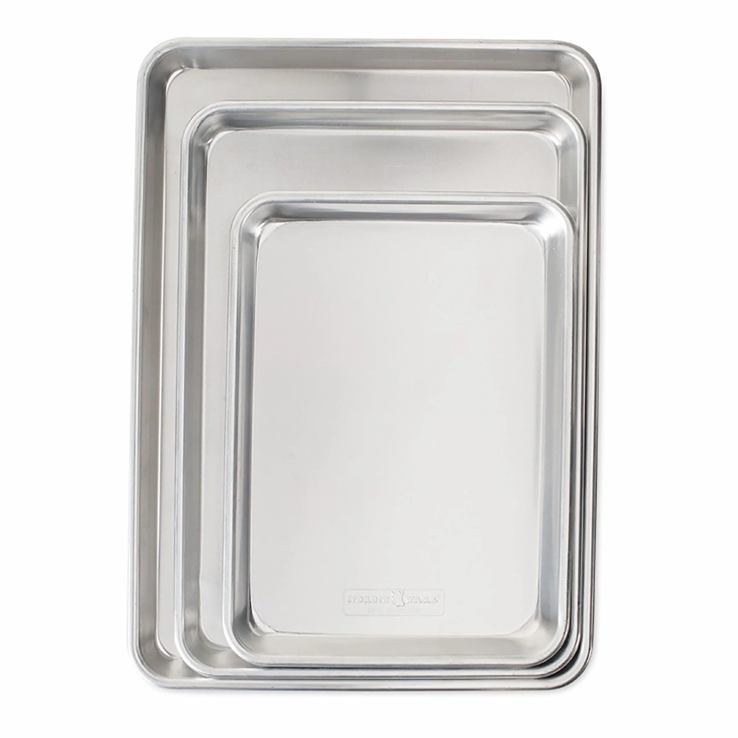 Nordic Ware Naturals 3-częściowy zestaw Baker's Delight, naturalna aluminiowa blacha do pieczenia o doskonałej przewodności cieplnej, wysokiej jakości naczynia do pieczenia wyprodukowane w USA,